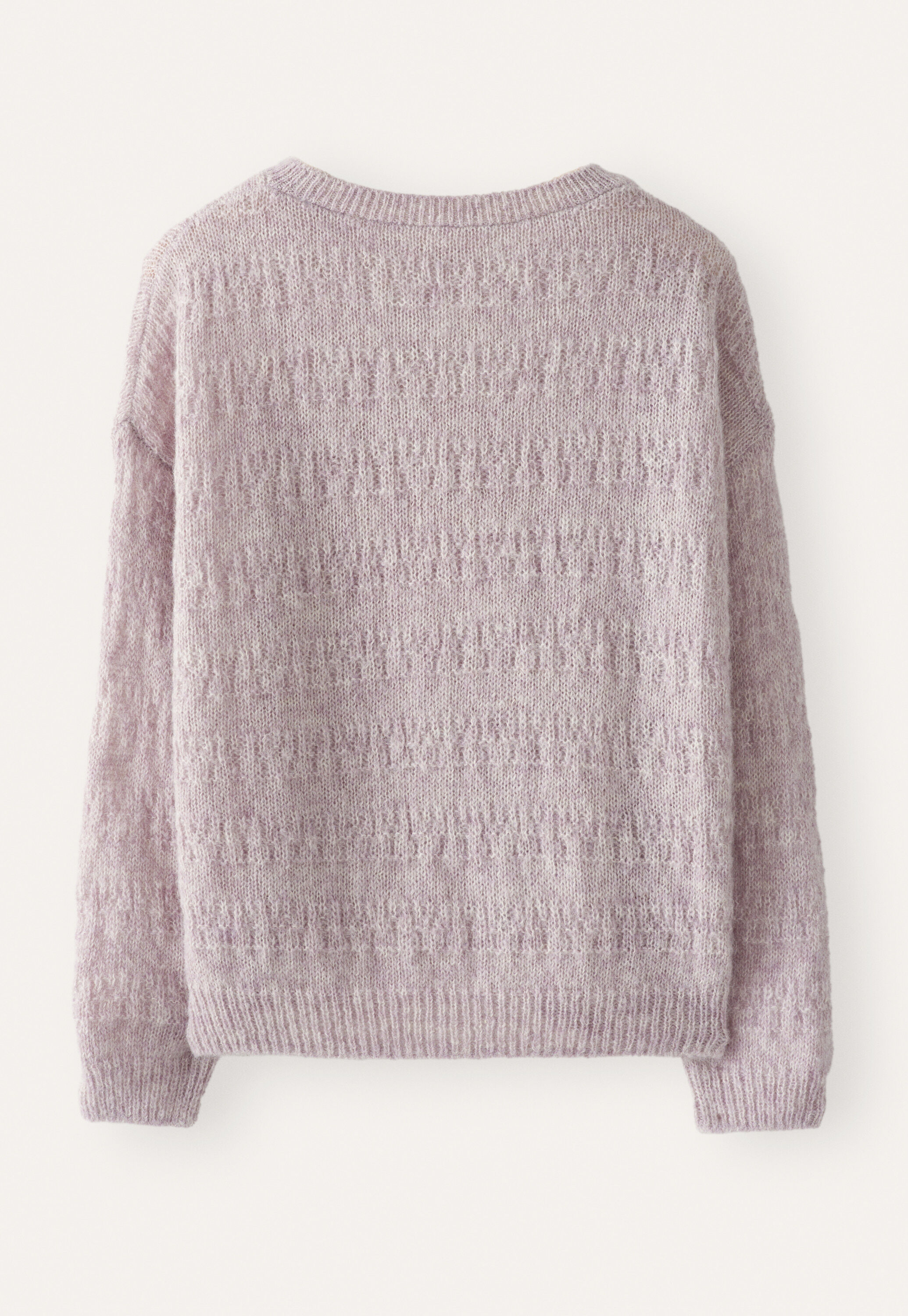 Textured striped sweater, Pale lavender, large