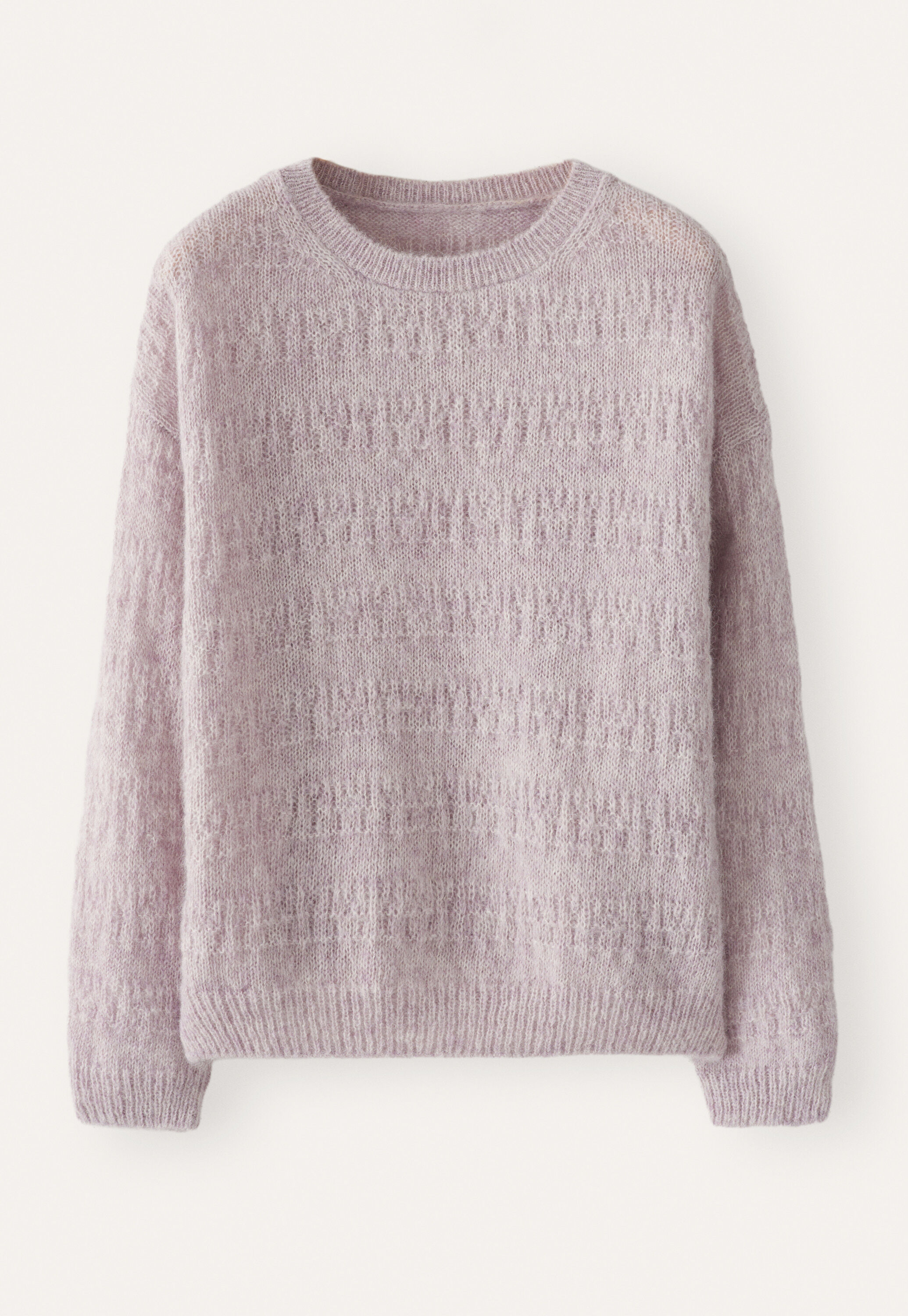 Textured striped sweater, Pale lavender, large