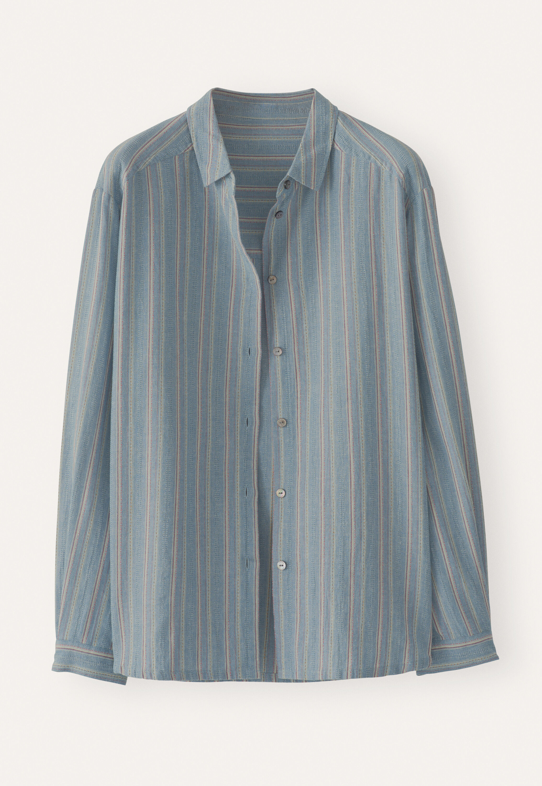 Striped overshirt, Soft denim, large