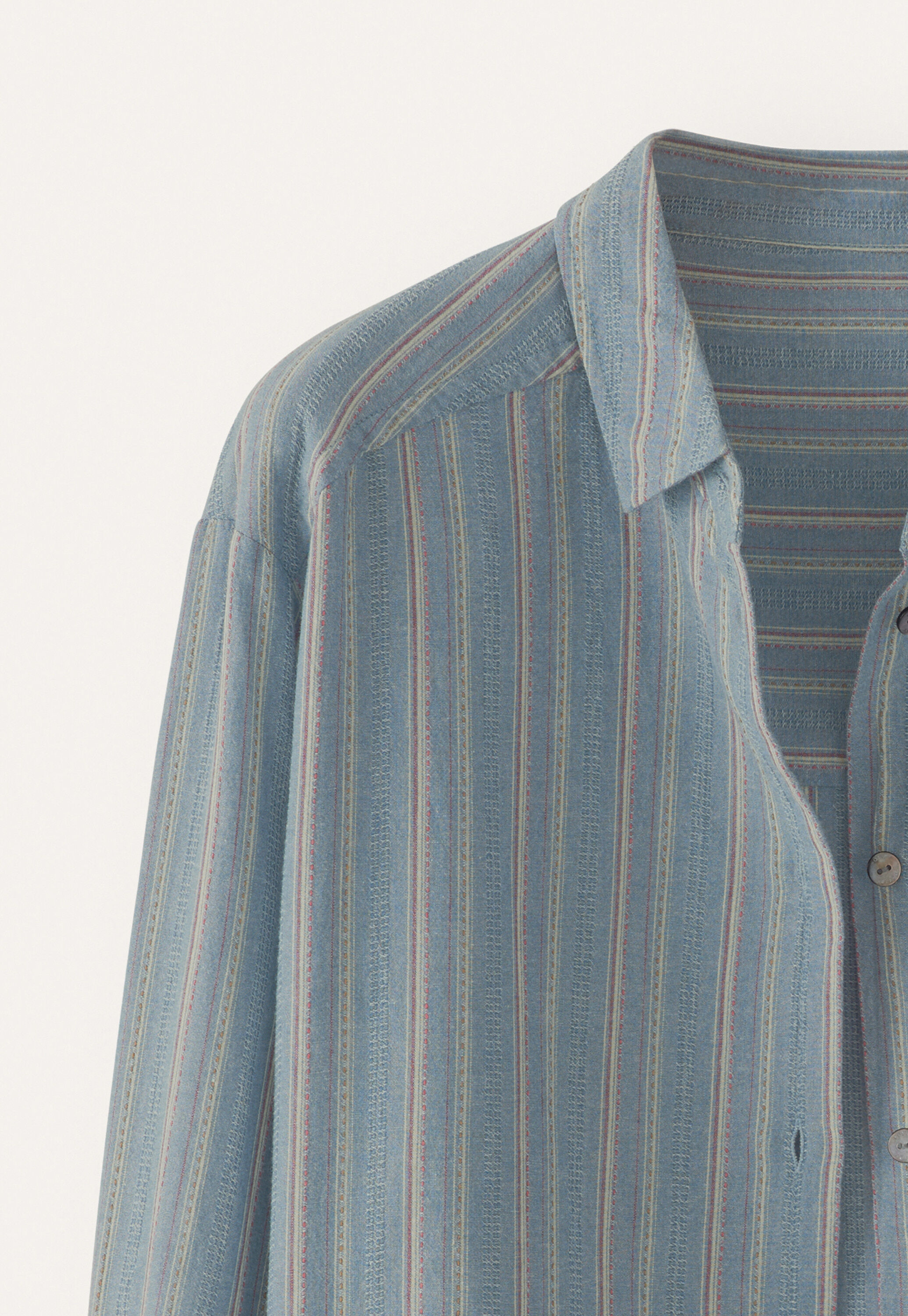 Striped overshirt, Soft denim, large