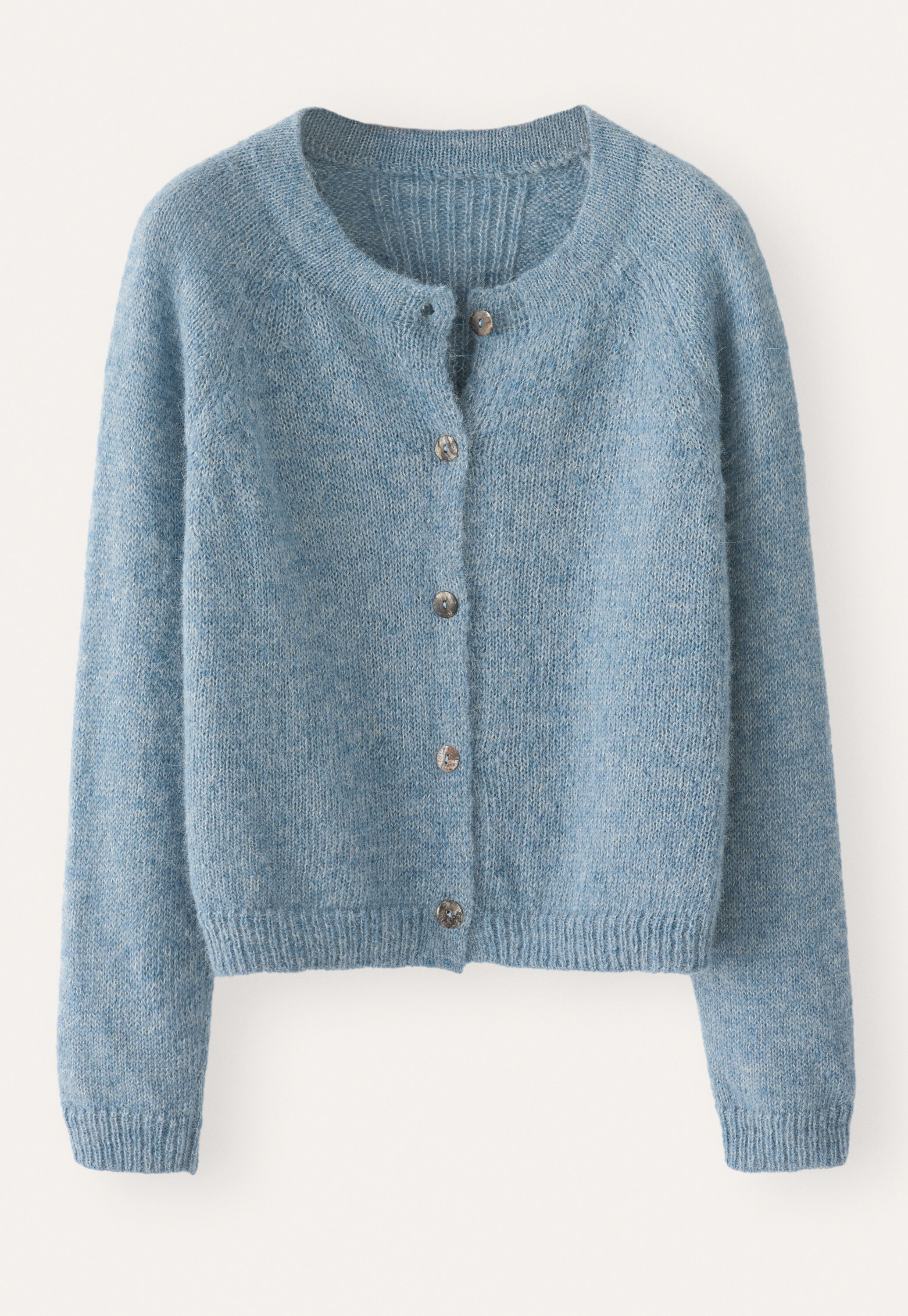 Raglan-sleeve cardigan, Denim blue, large