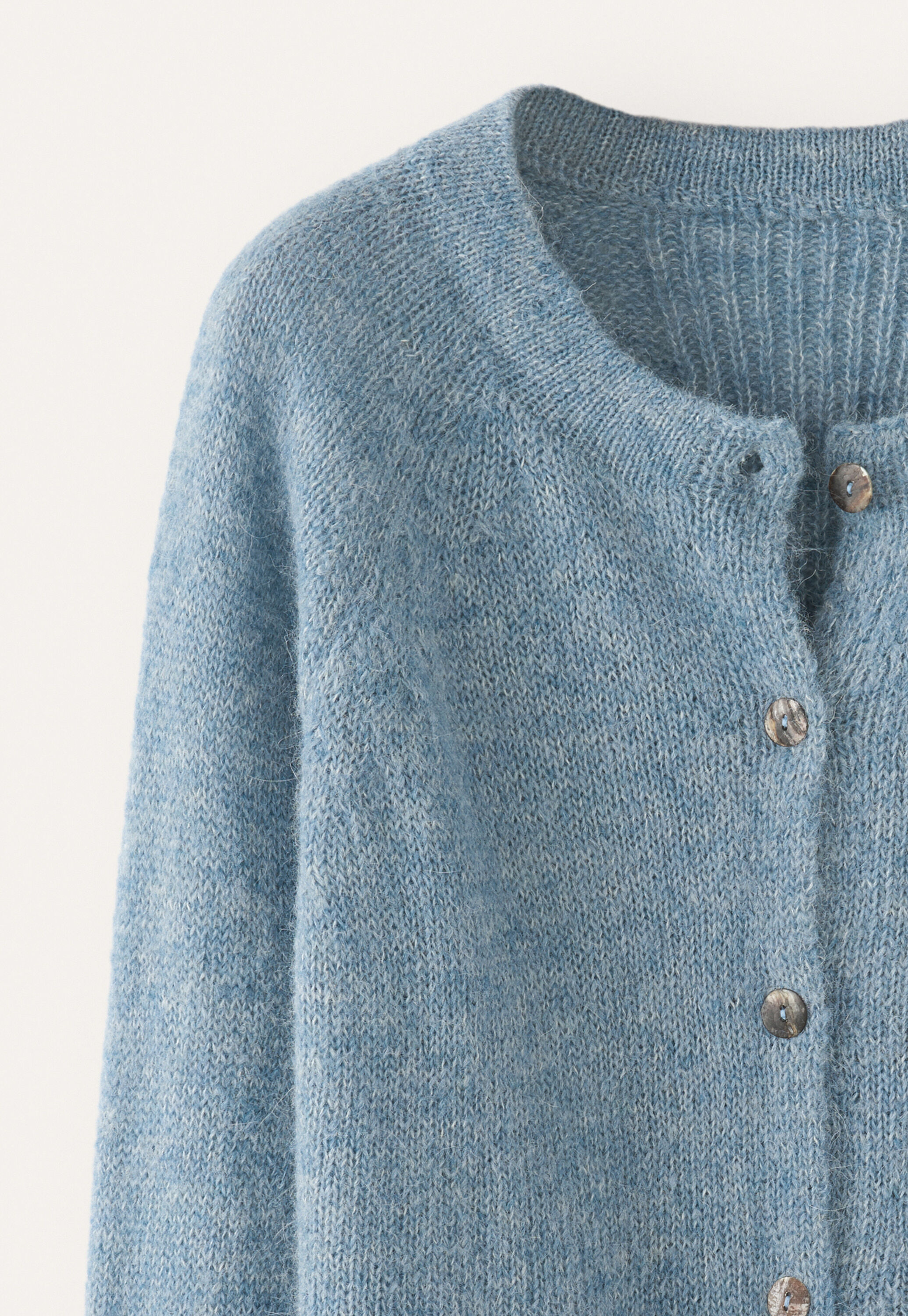 Raglan-sleeve cardigan, Denim blue, large