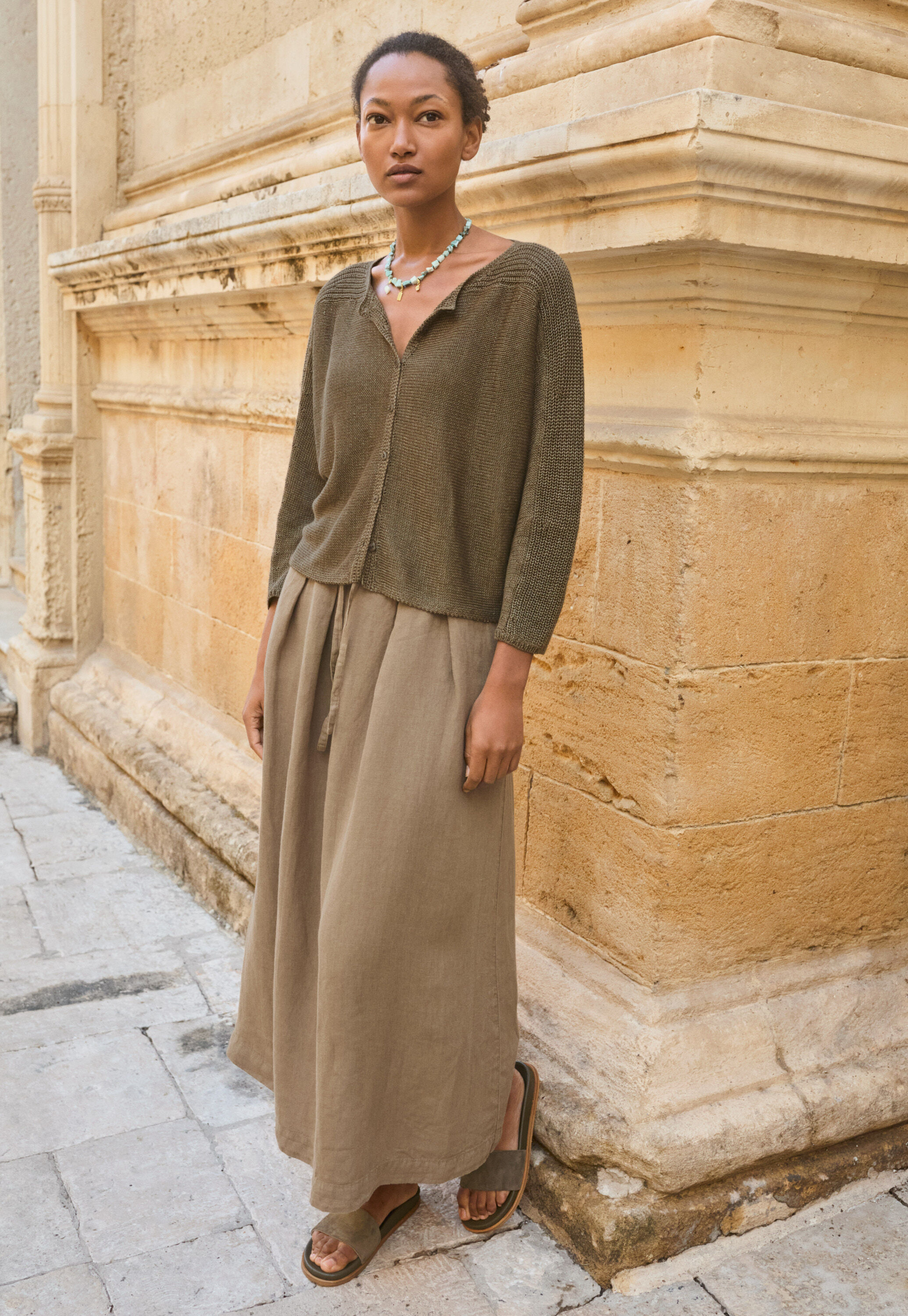Dolman-sleeve cardigan