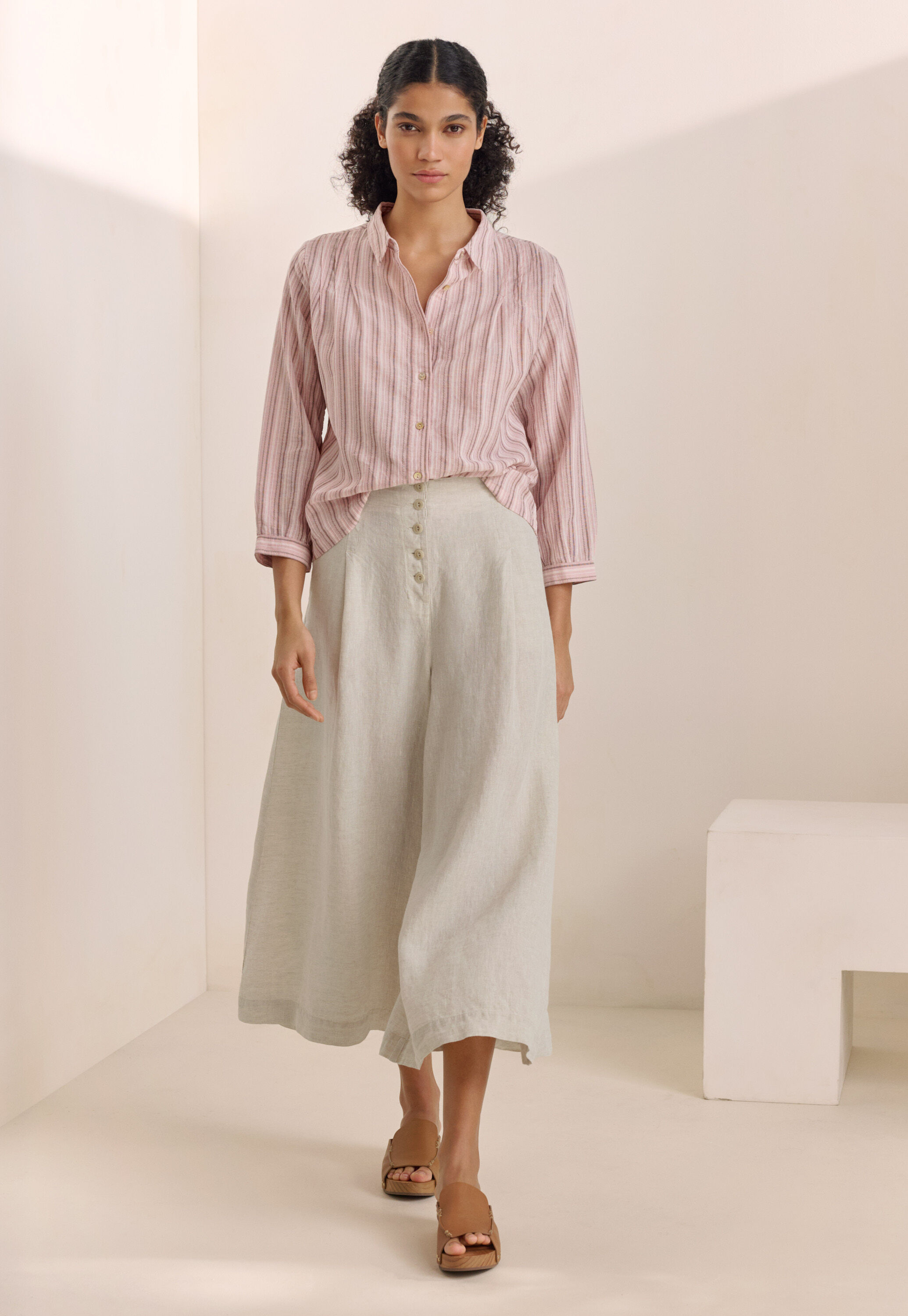 Pleat-front culottes