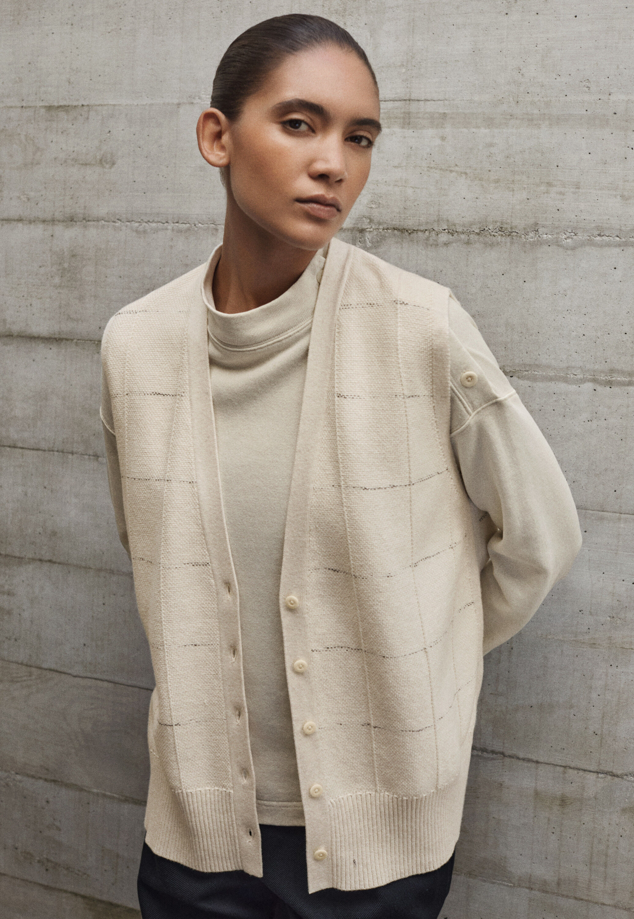Knit-stitch waistcoat