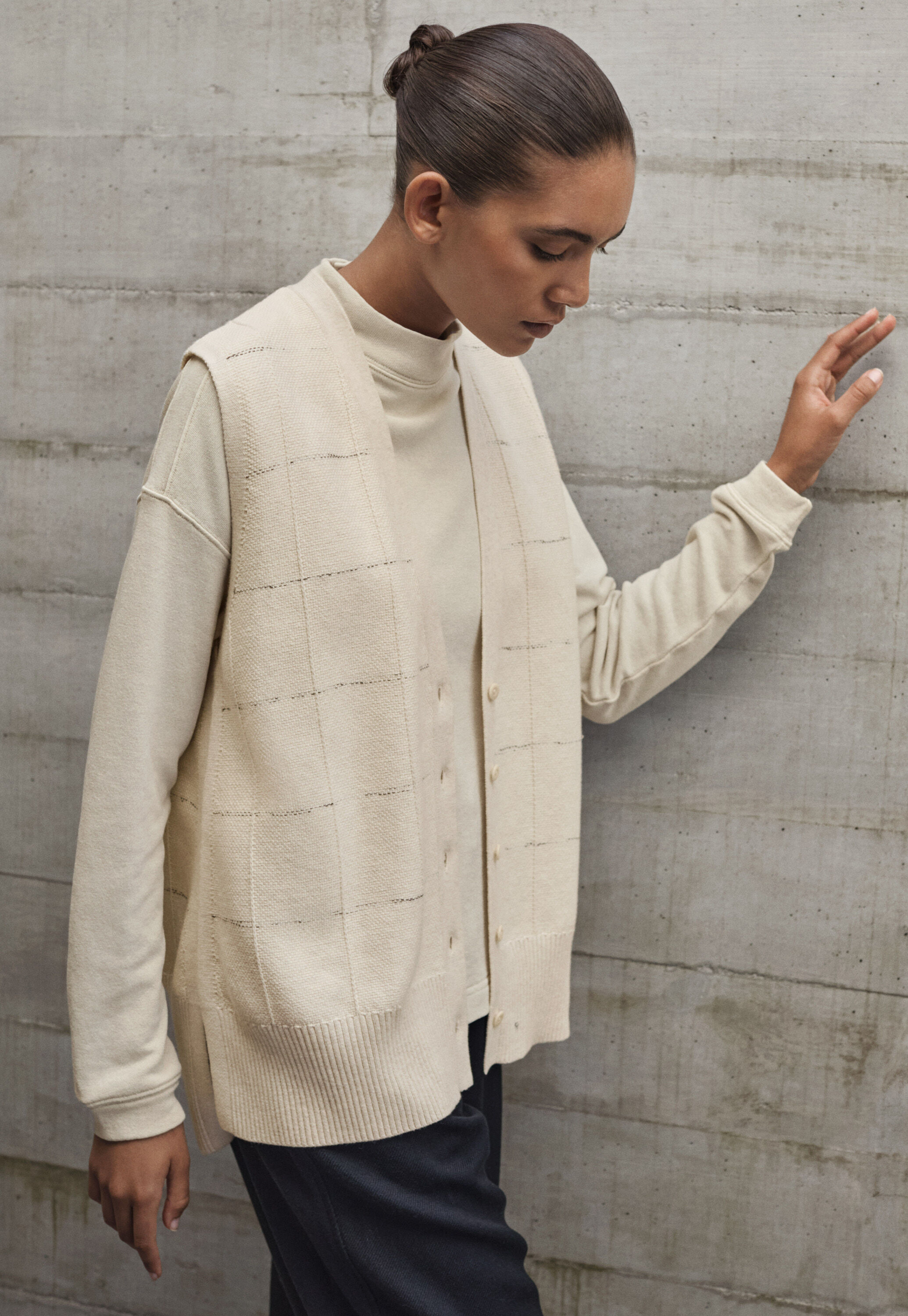 Knit-stitch waistcoat