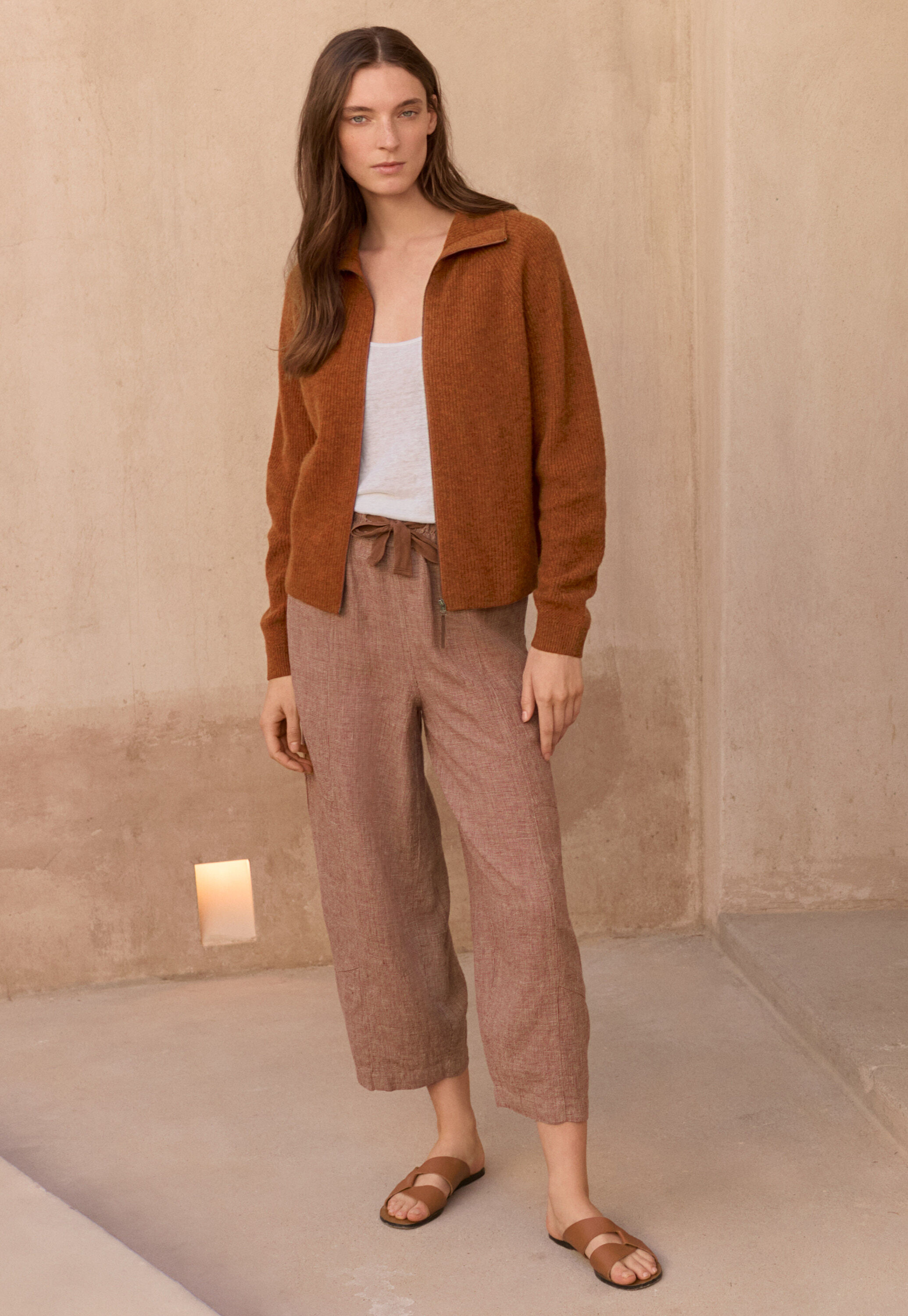 Zip-front cardigan
