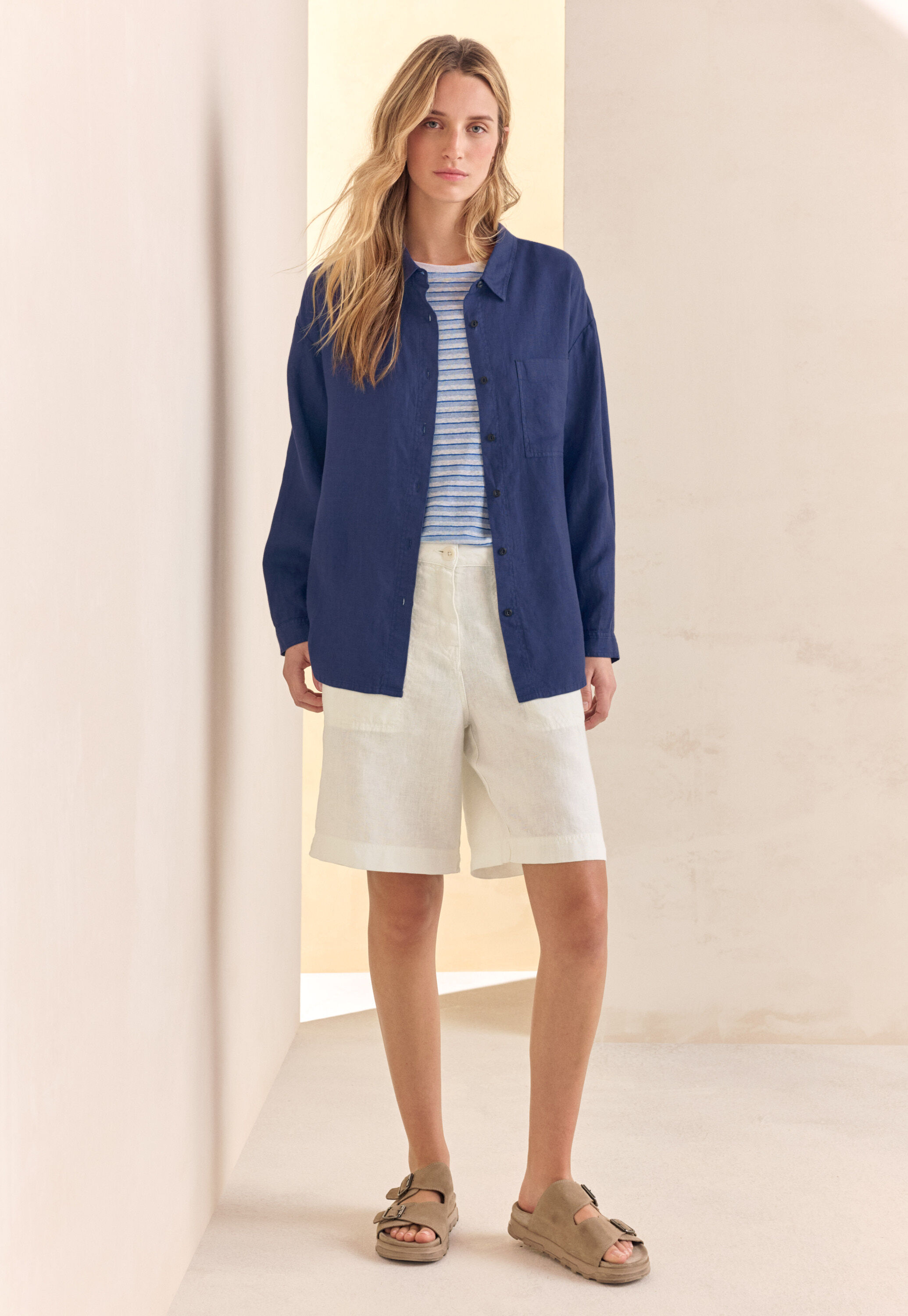 Garment-dyed overshirt