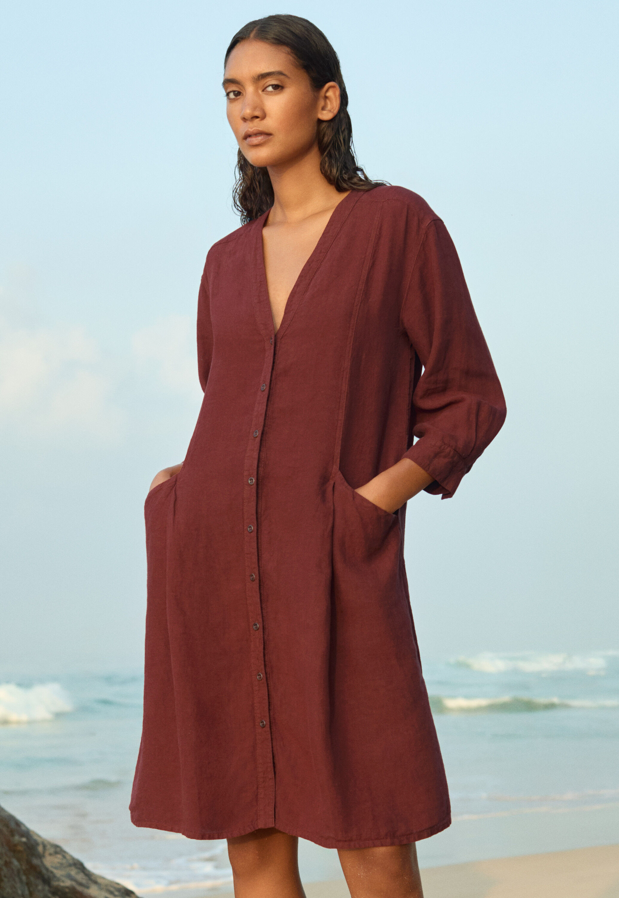 Peplum-detail dress