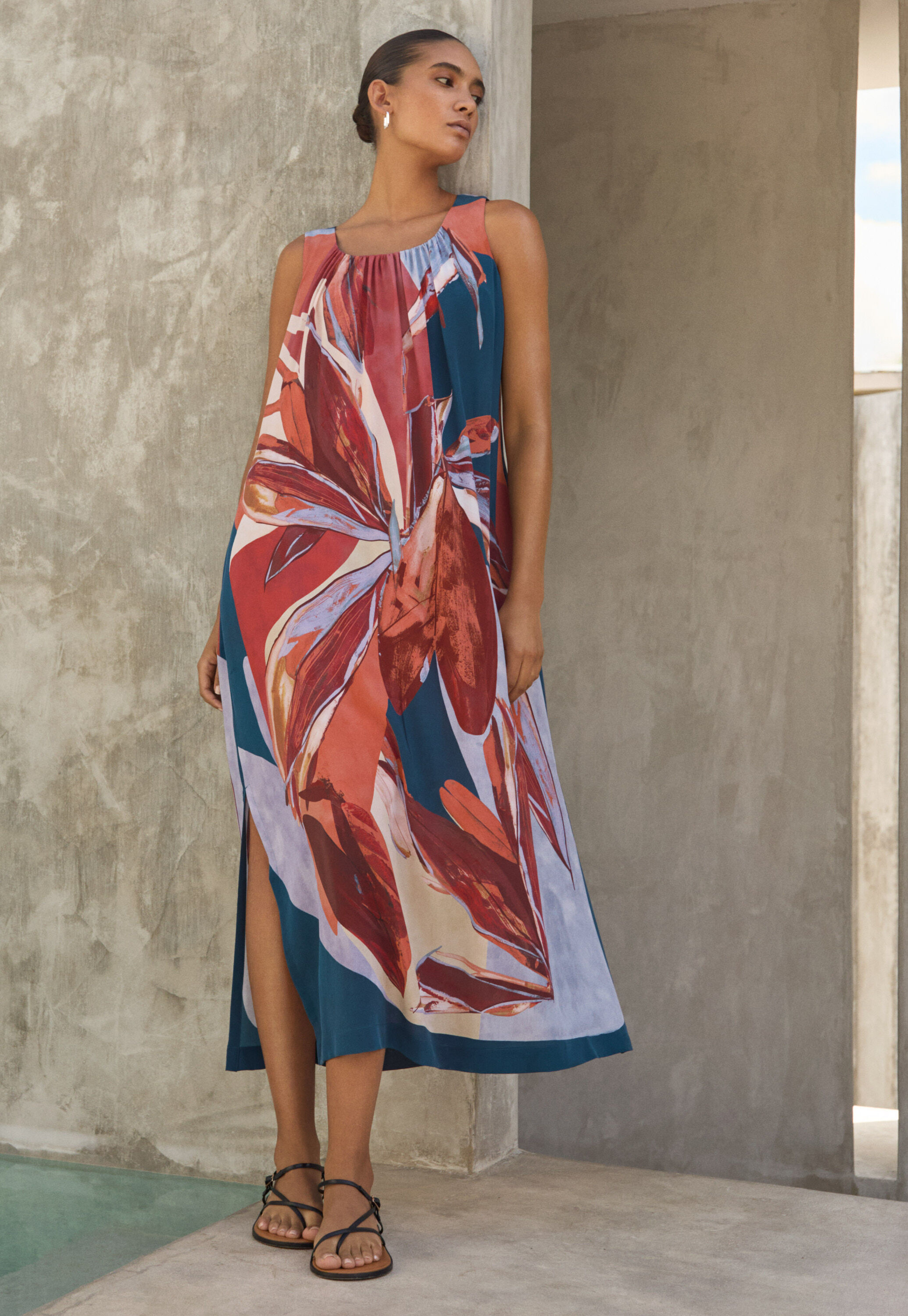 Peplum-detail dress