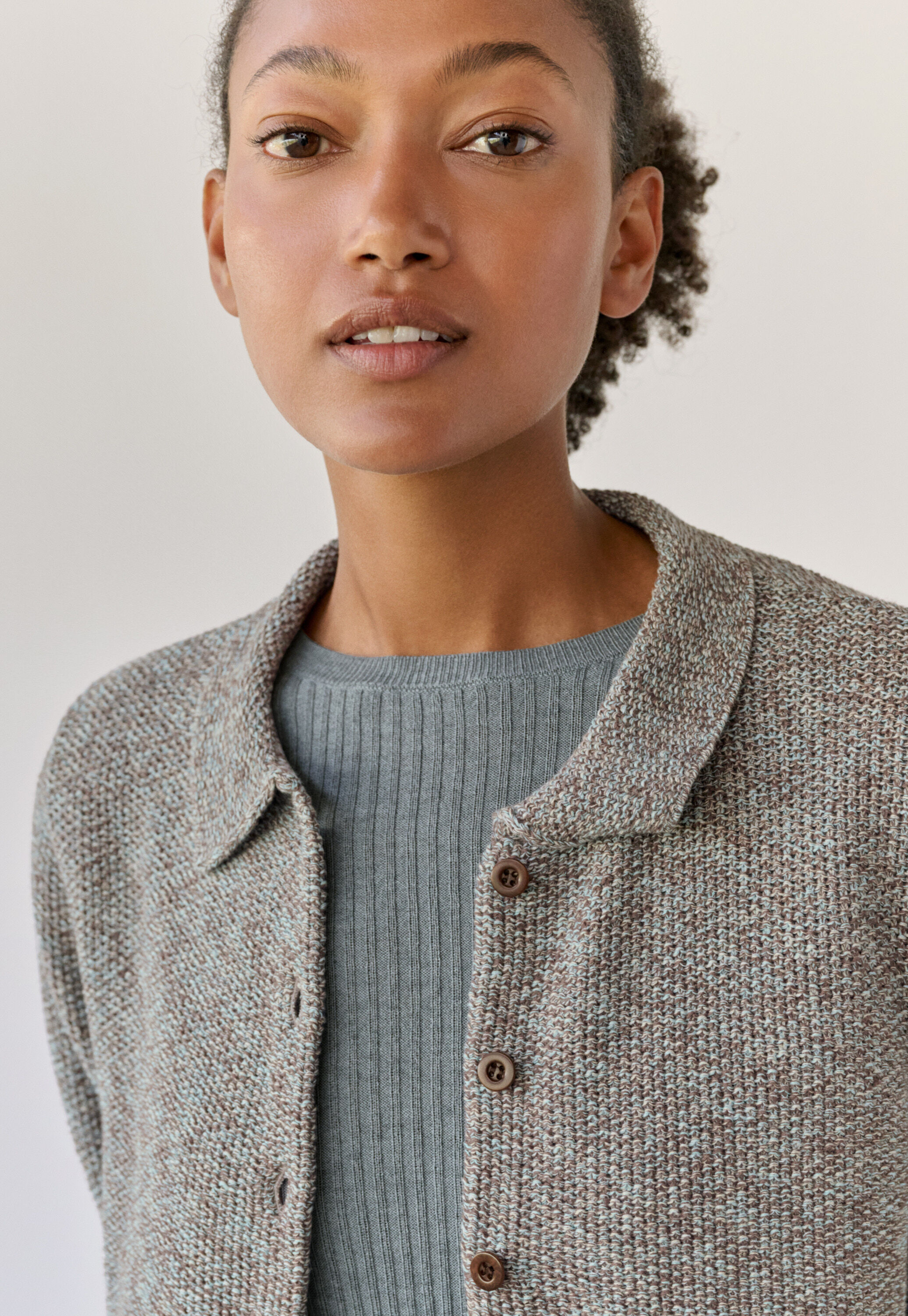 Moss-stitch cardigan