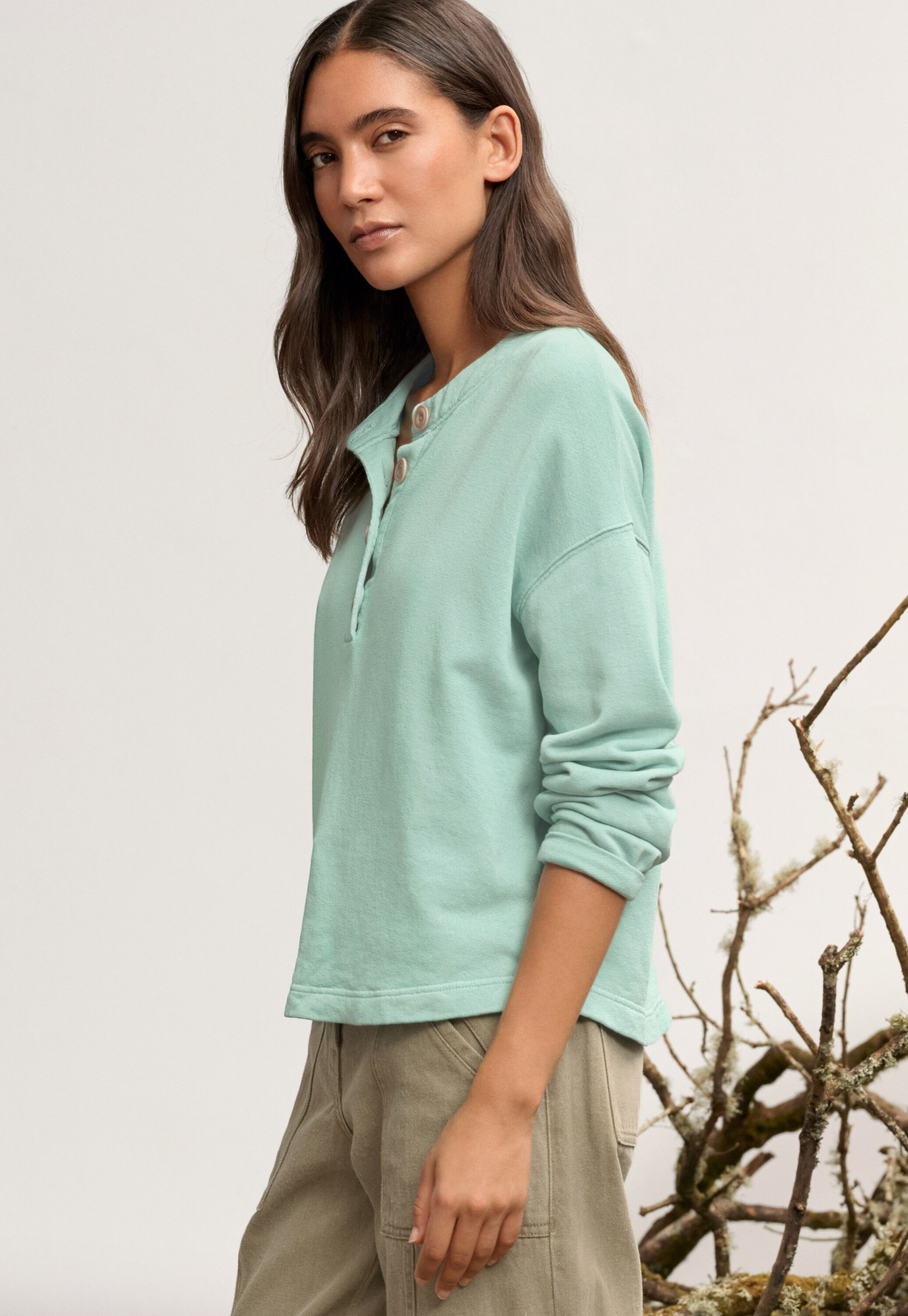 Button placket jersey top