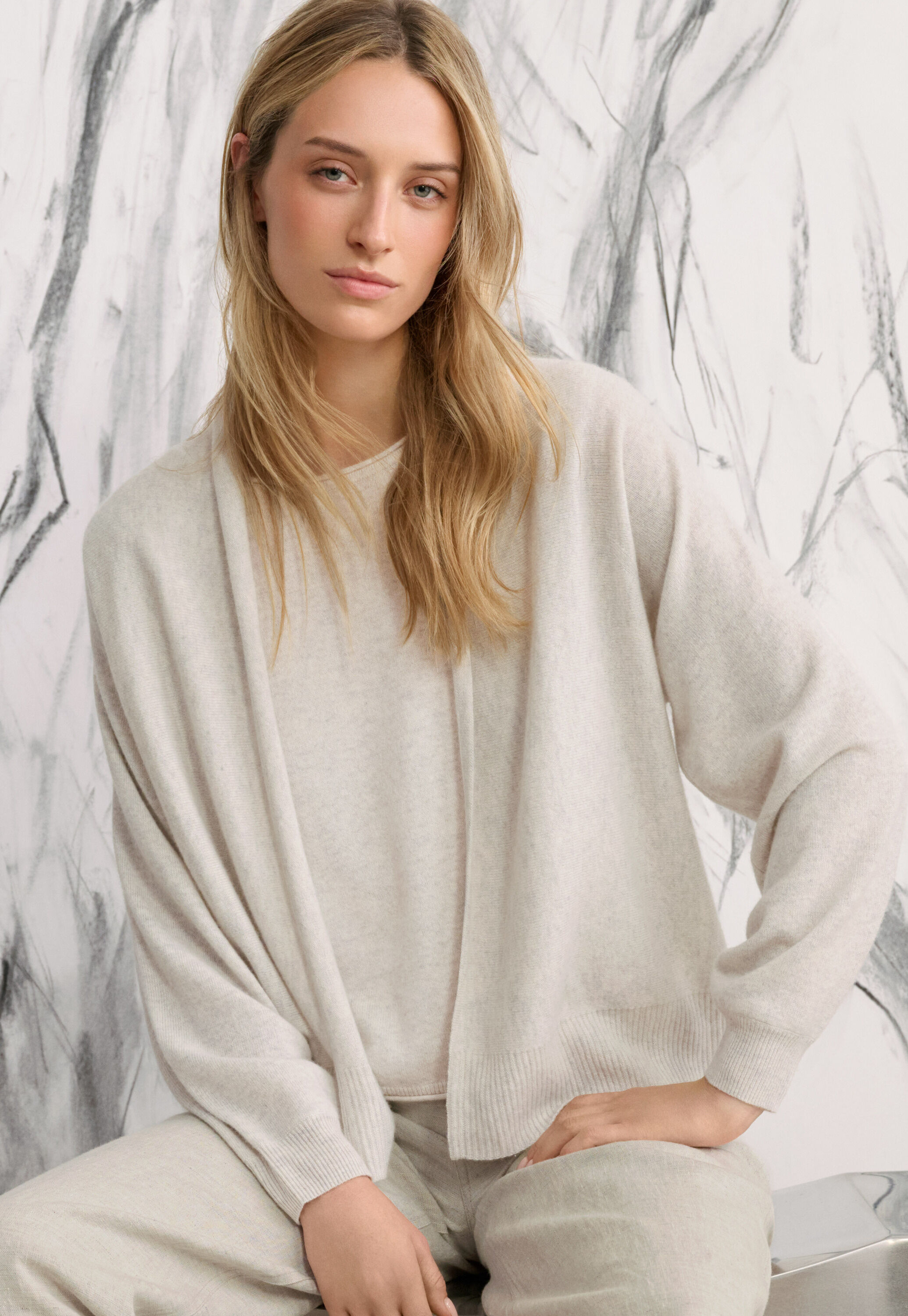 Dolman shawl-collar cardigan