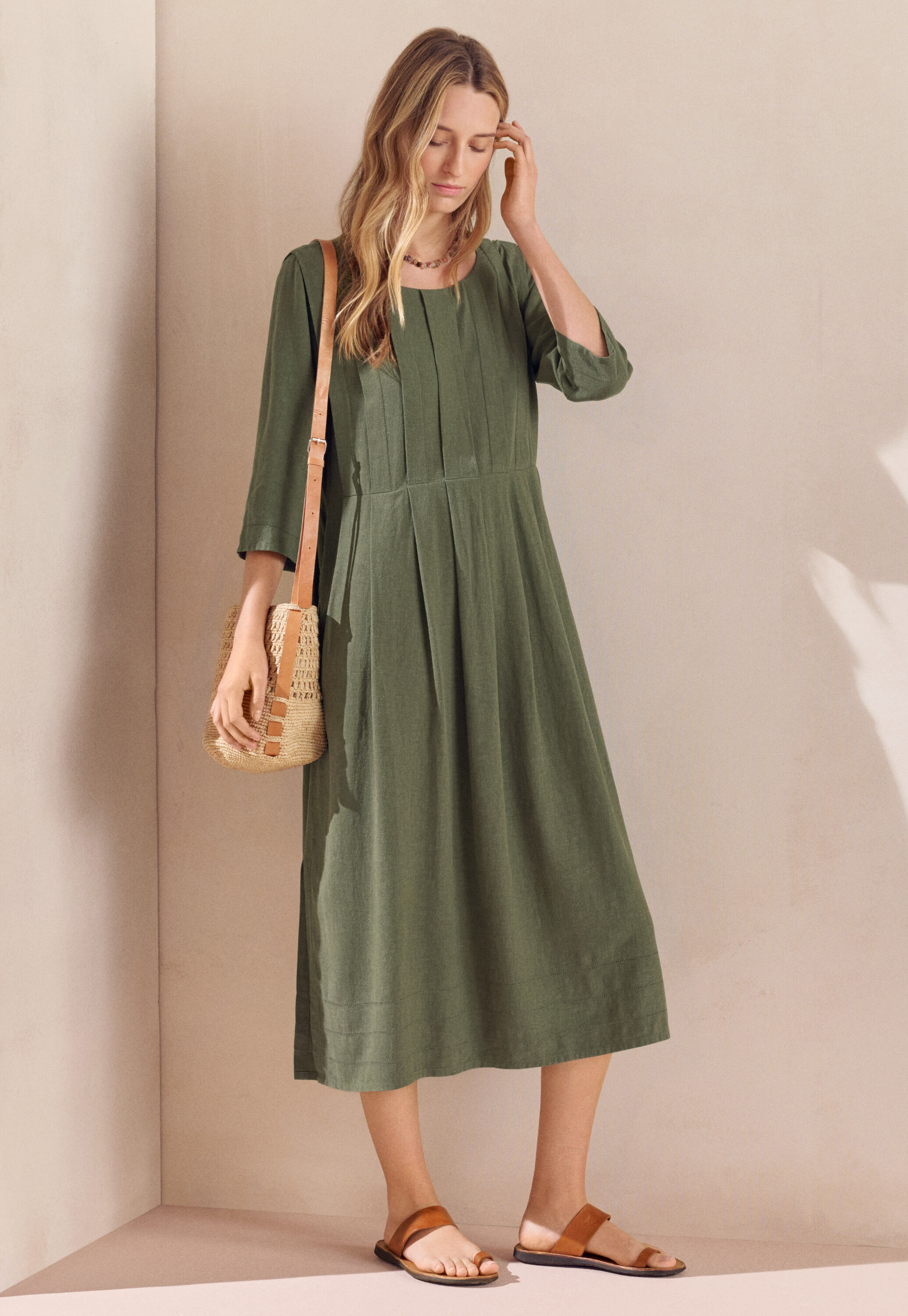 Peplum-detail dress
