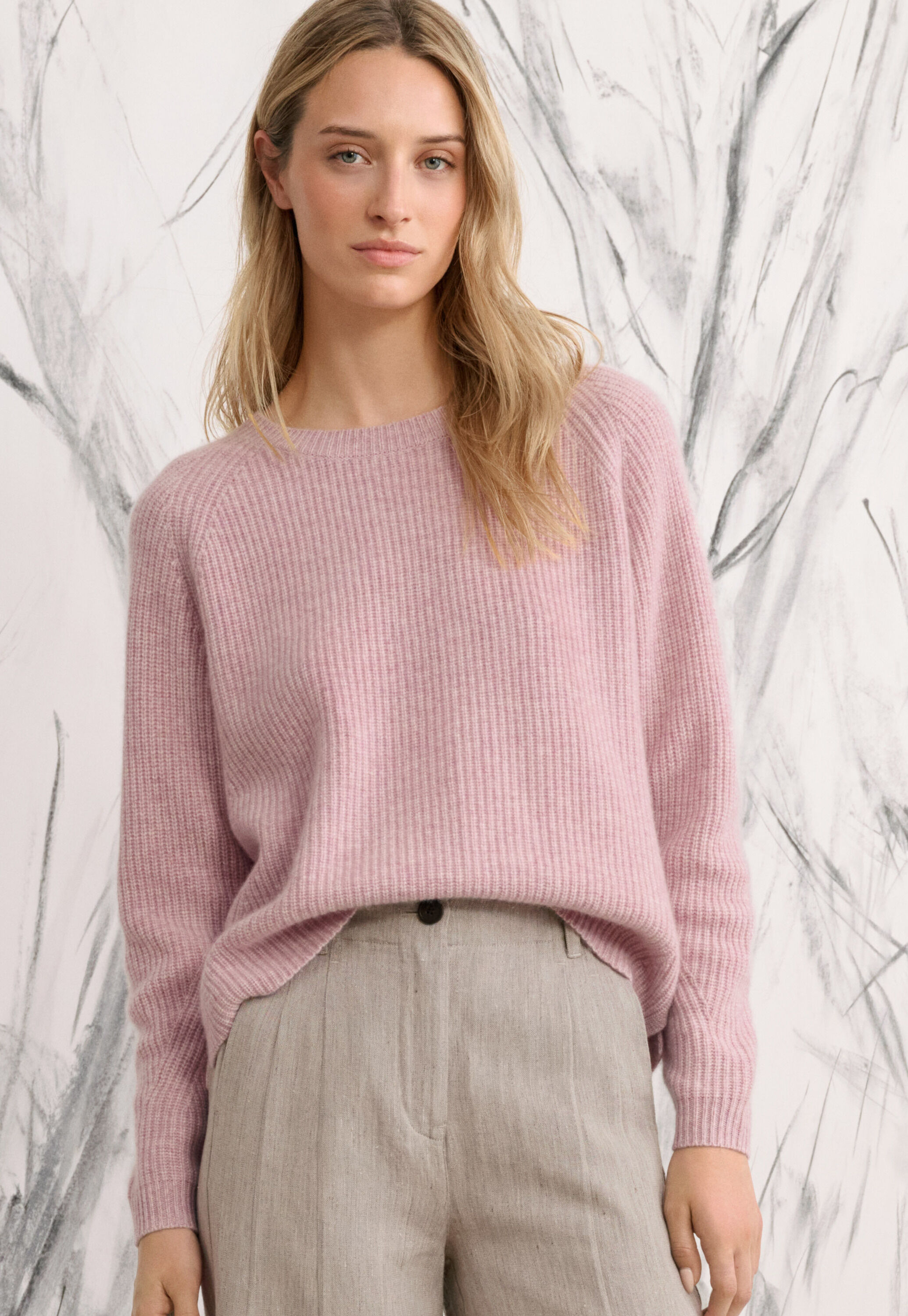 Ribbed crew-neck sweater