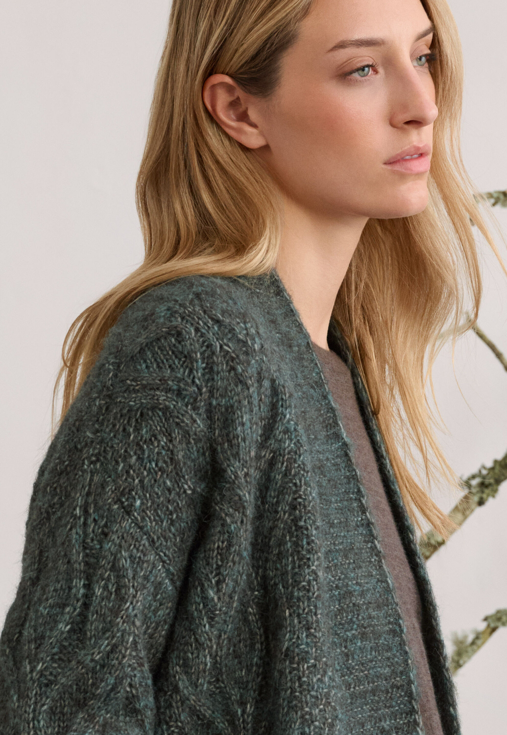 Cable-stitch cardigan