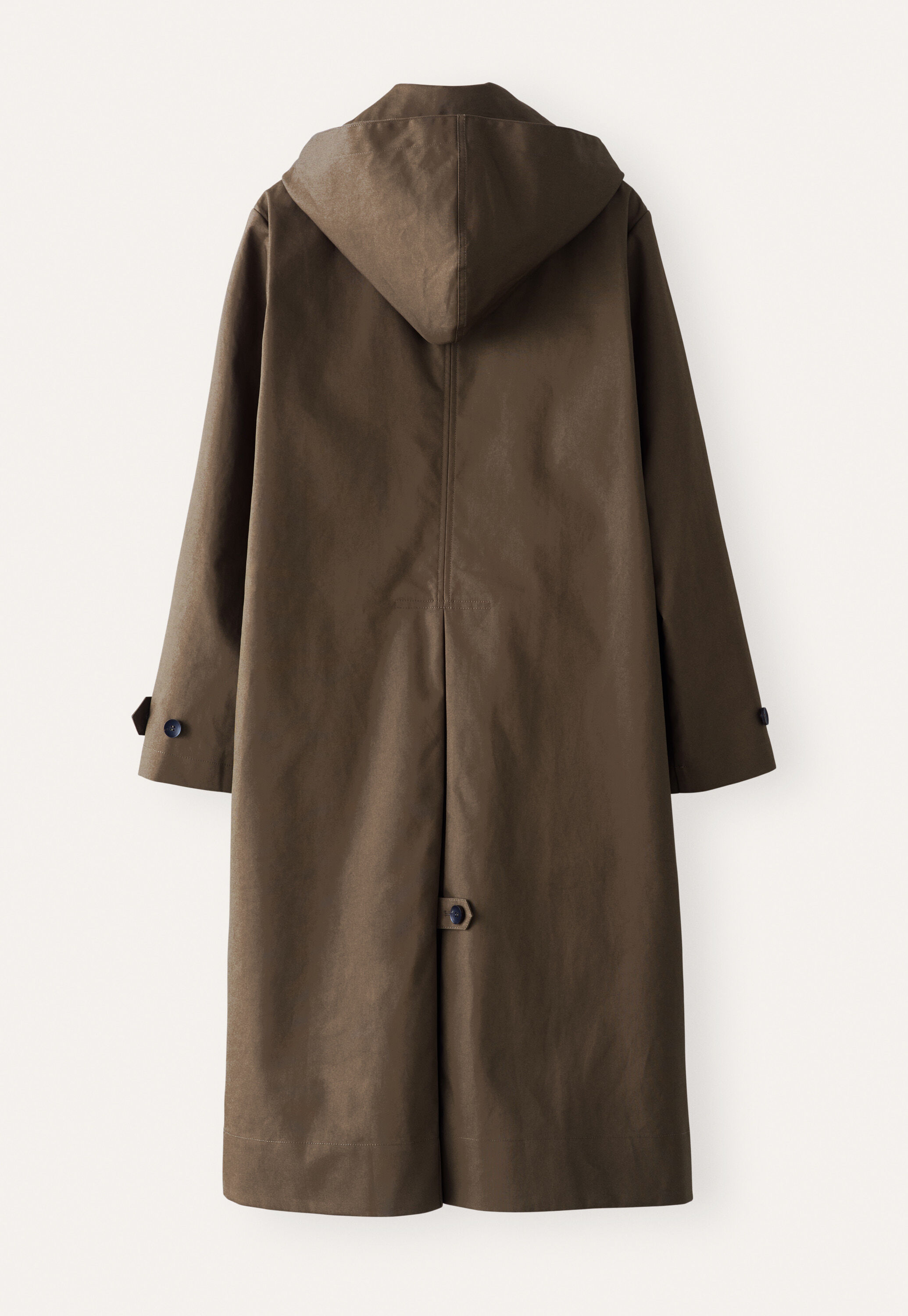 Hooded trench coat, Grey khaki, large
