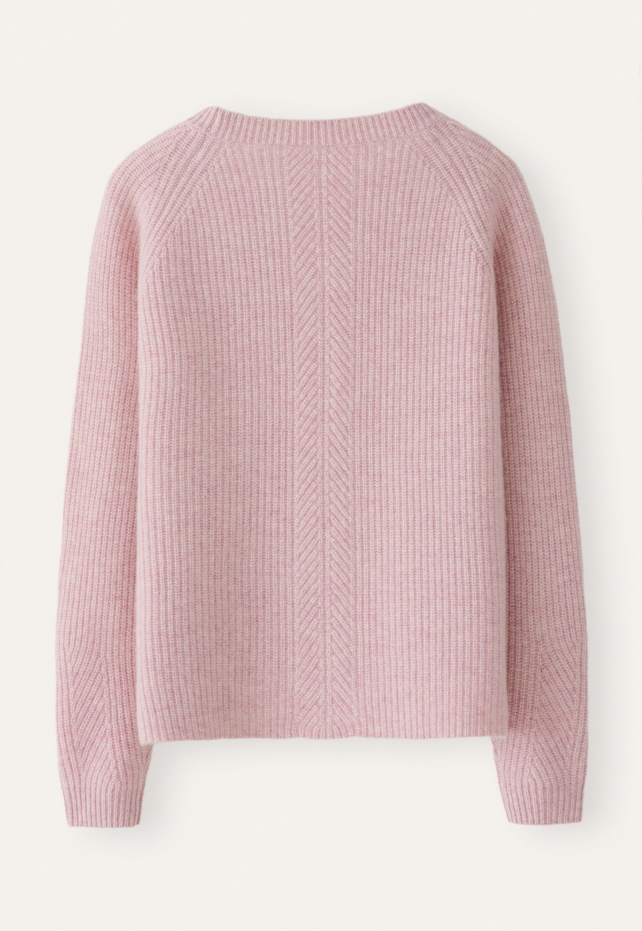 Ribbed crew-neck sweater, Soft orchid, large