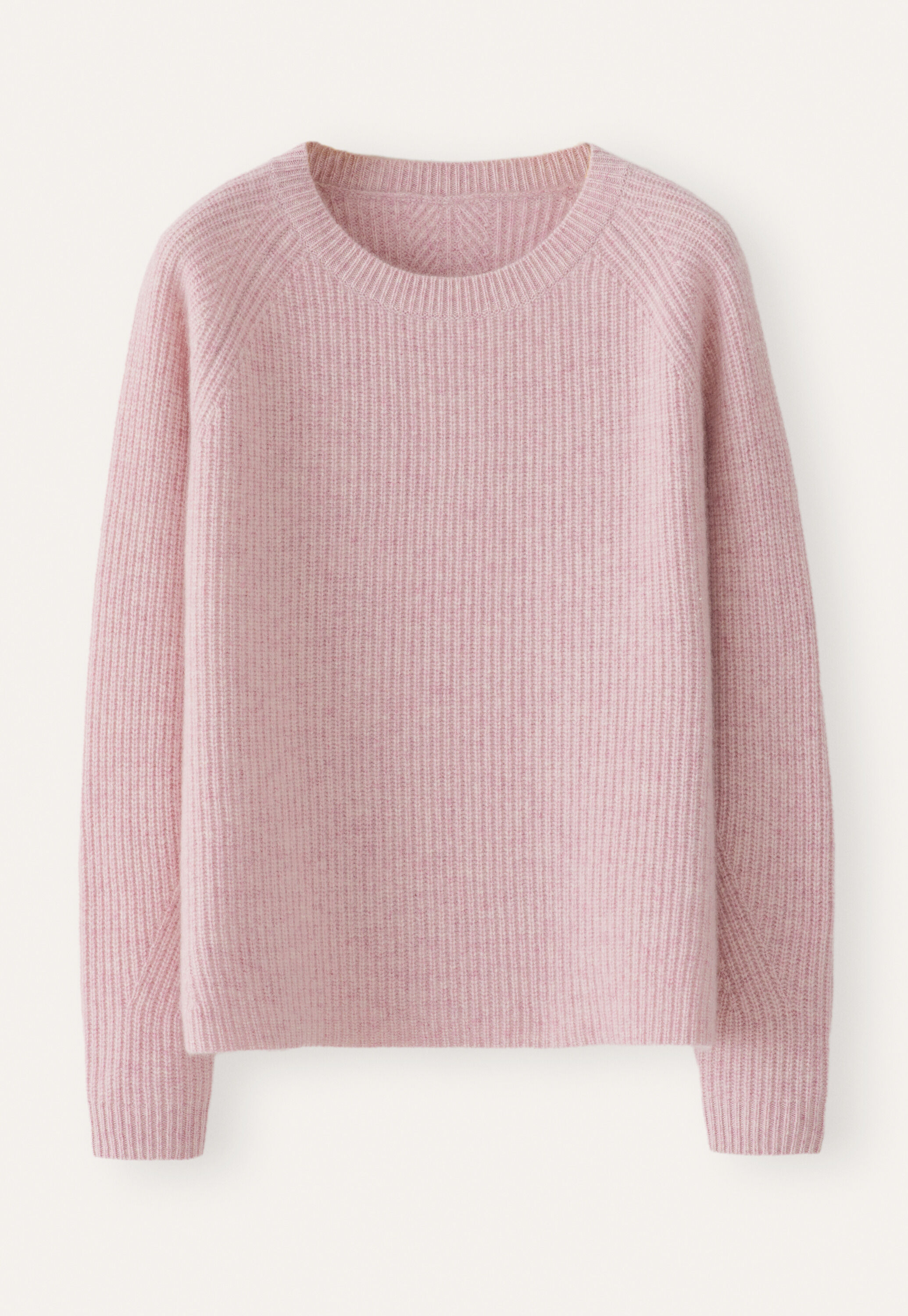 Ribbed crew-neck sweater, Soft orchid, large