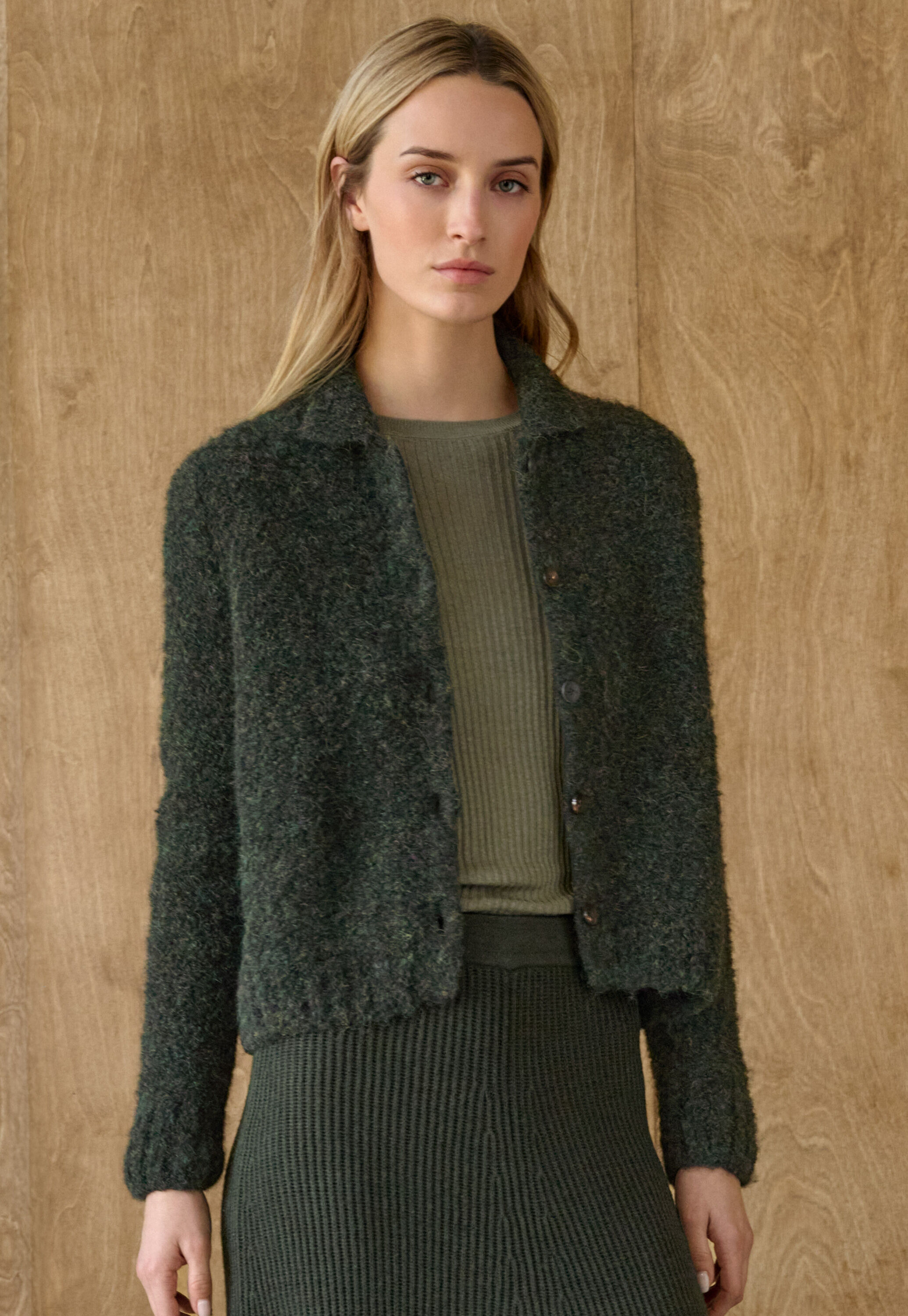 Collared cardigan, Dark forest, large