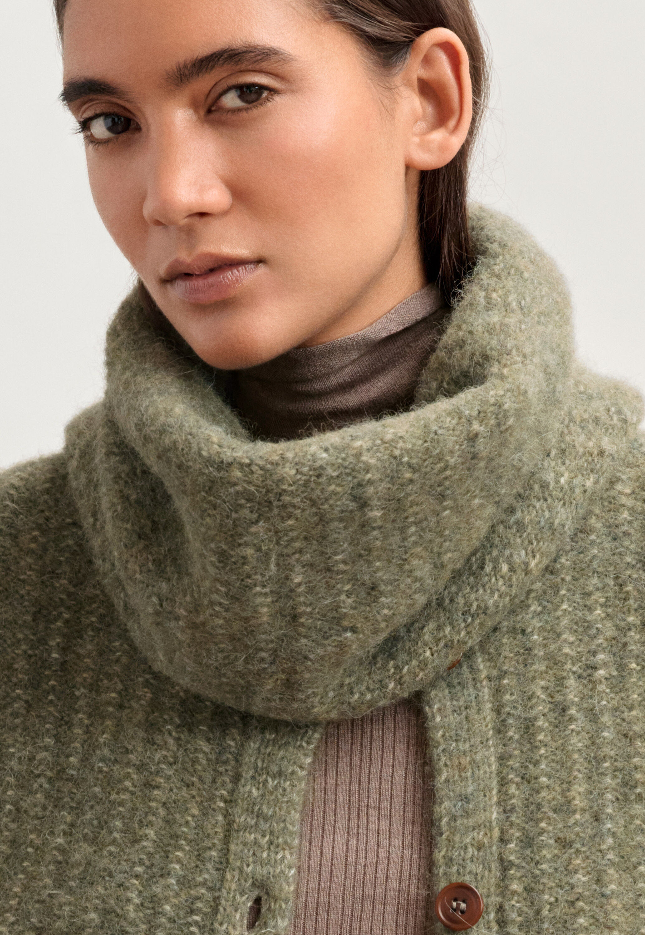 Knitted snood, Khaki, large