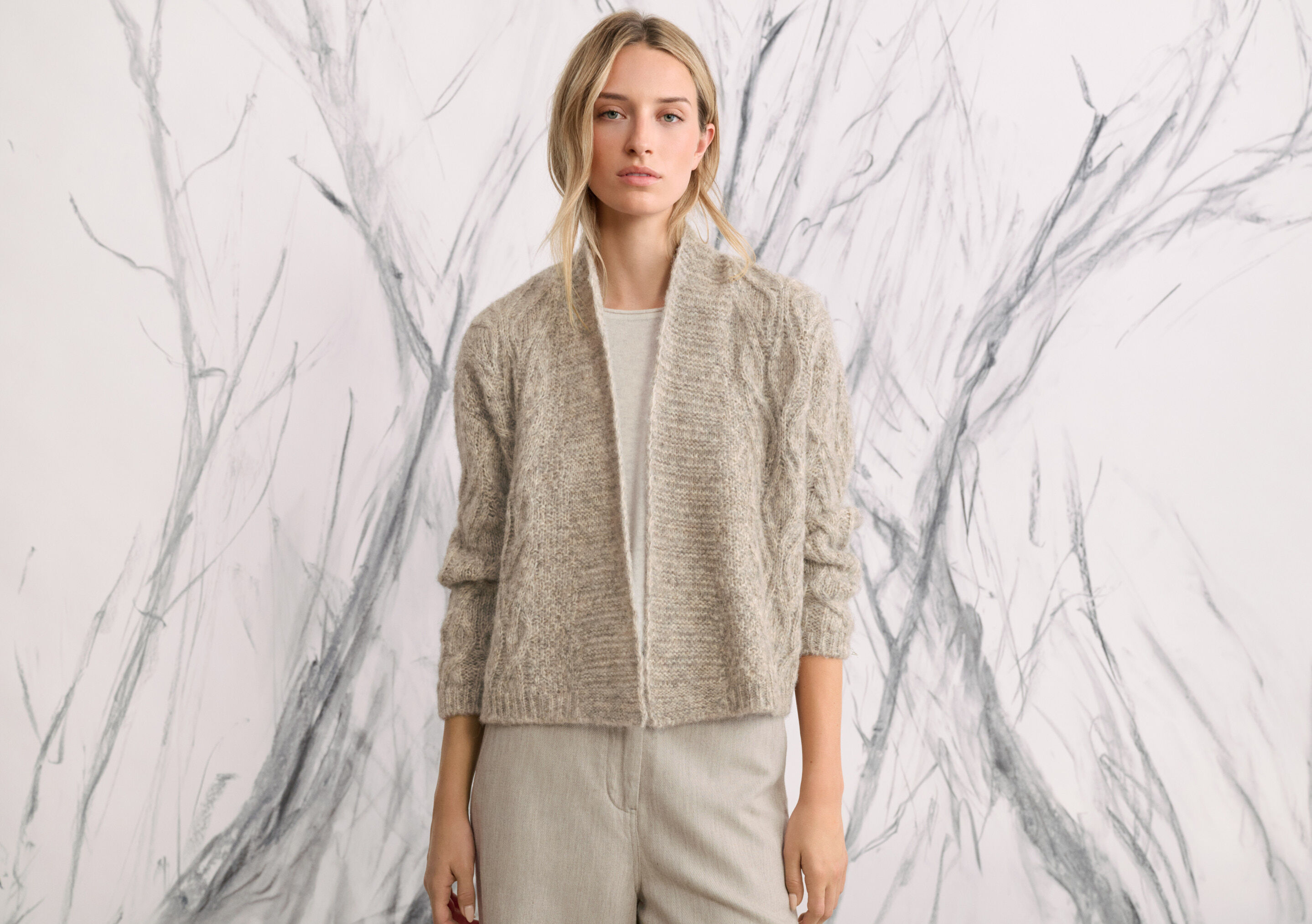 Cable-stitch cardigan