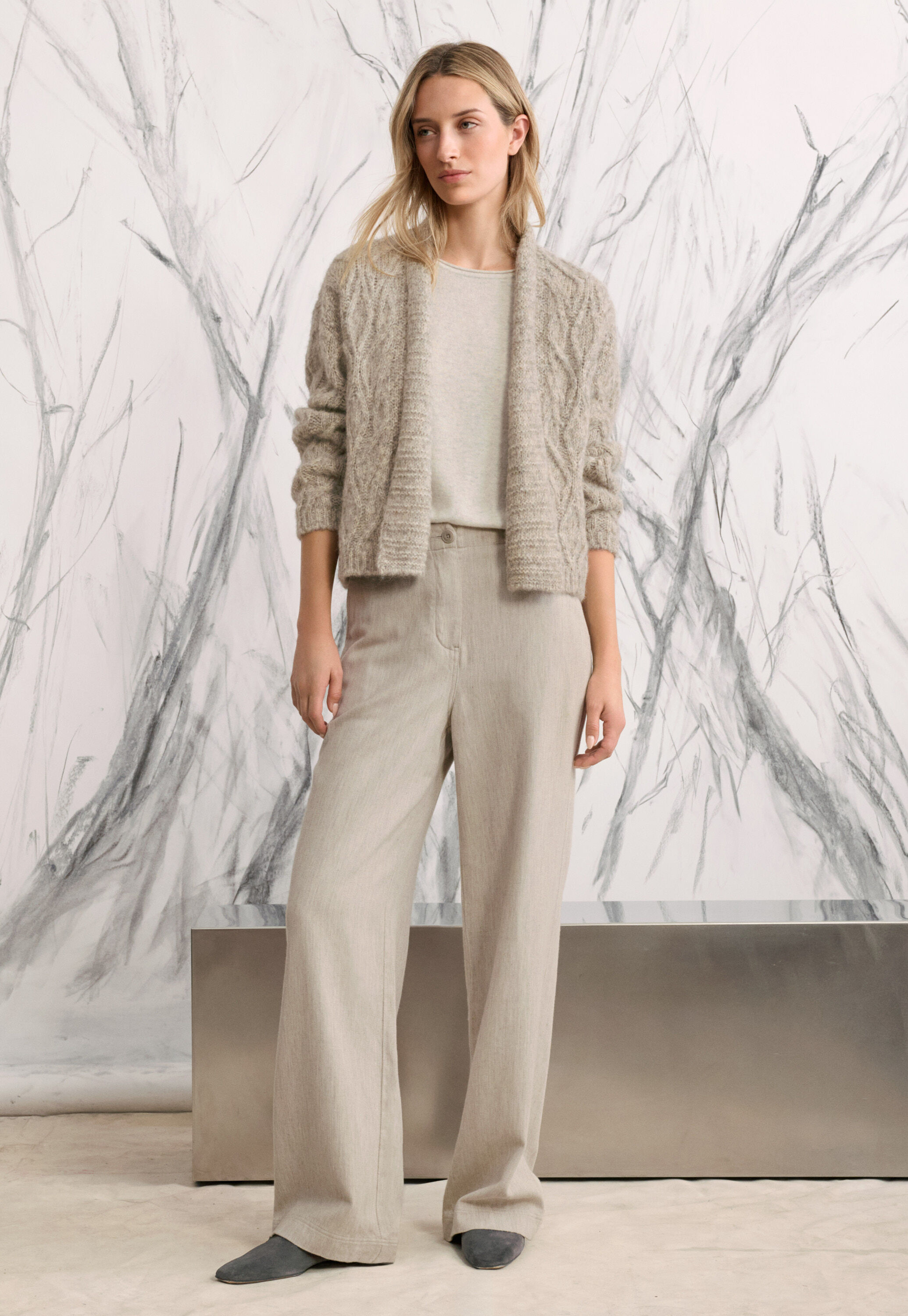 Cable-stitch cardigan