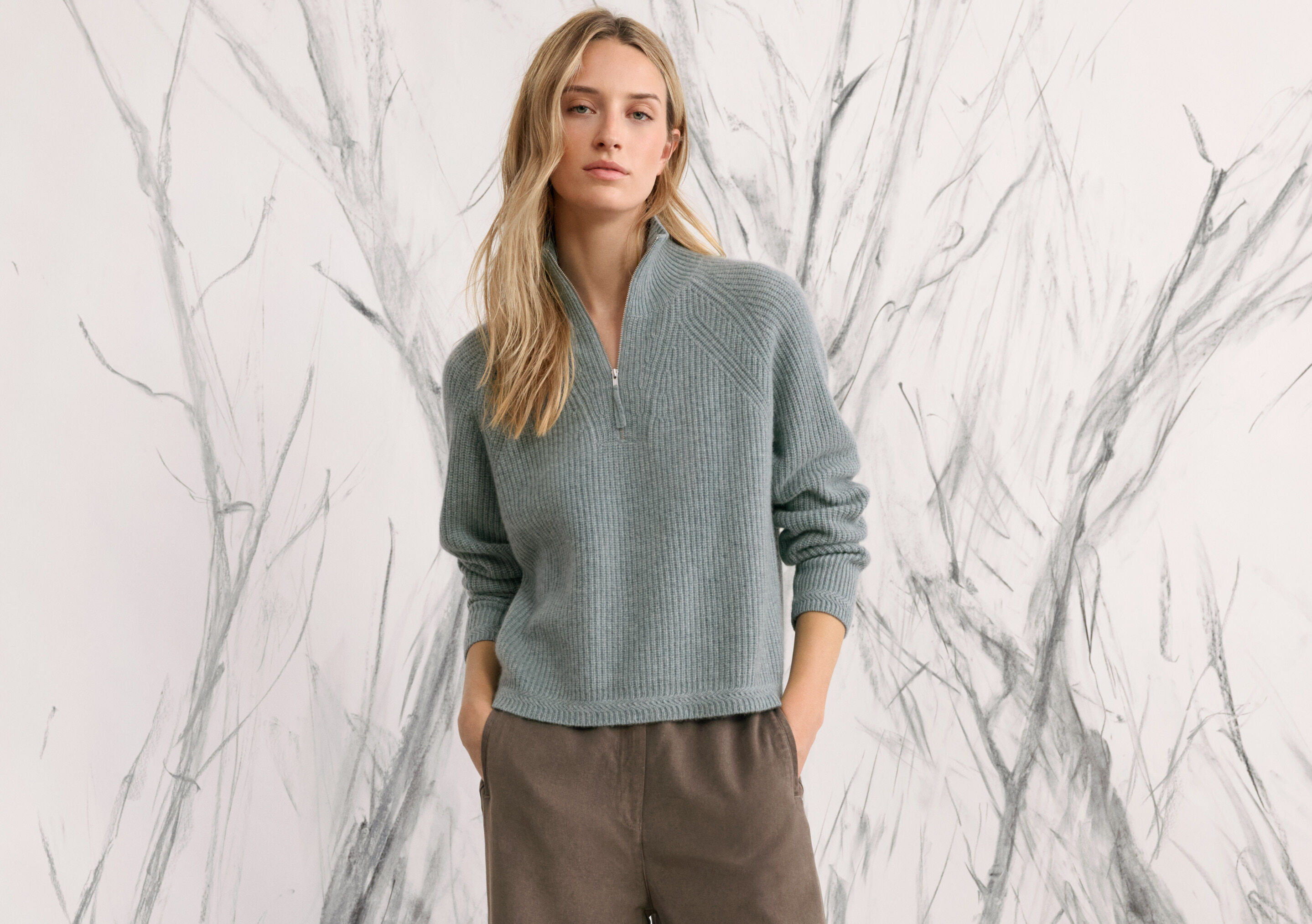 Zip-front sweater