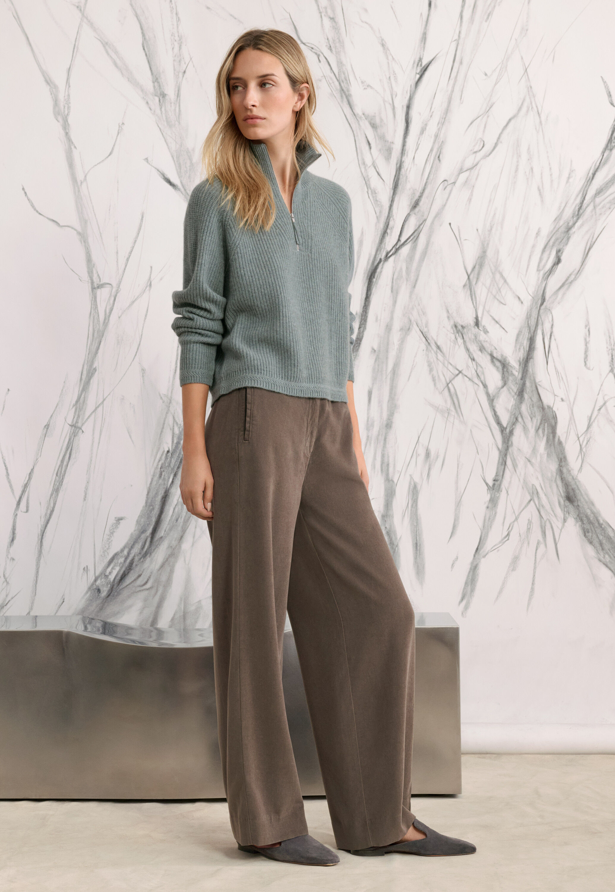 Zip-front sweater