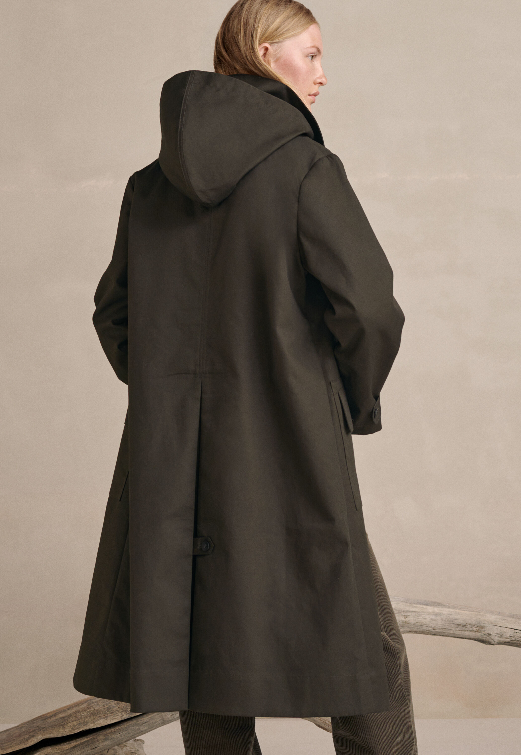 Hooded trench coat