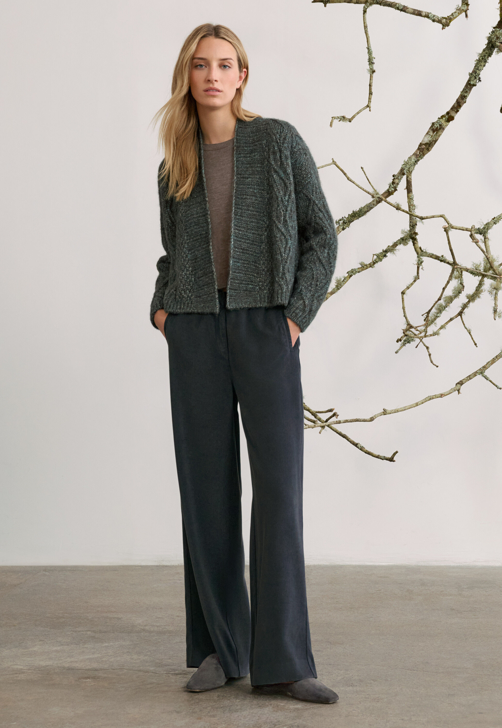 Cable-stitch cardigan