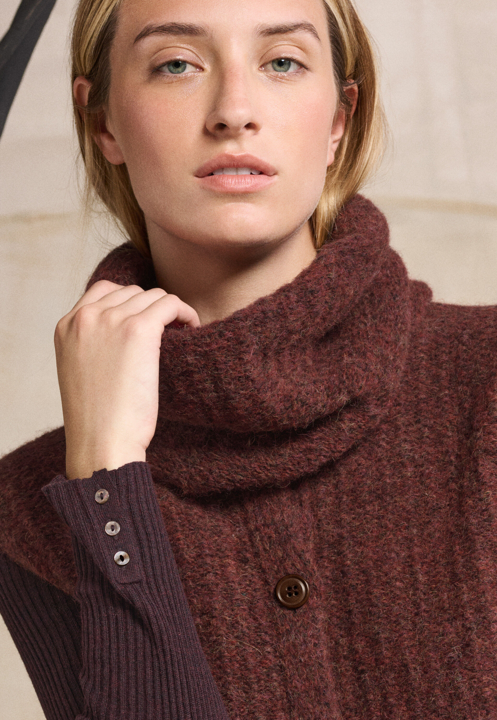 Knitted snood, Dark copper, large