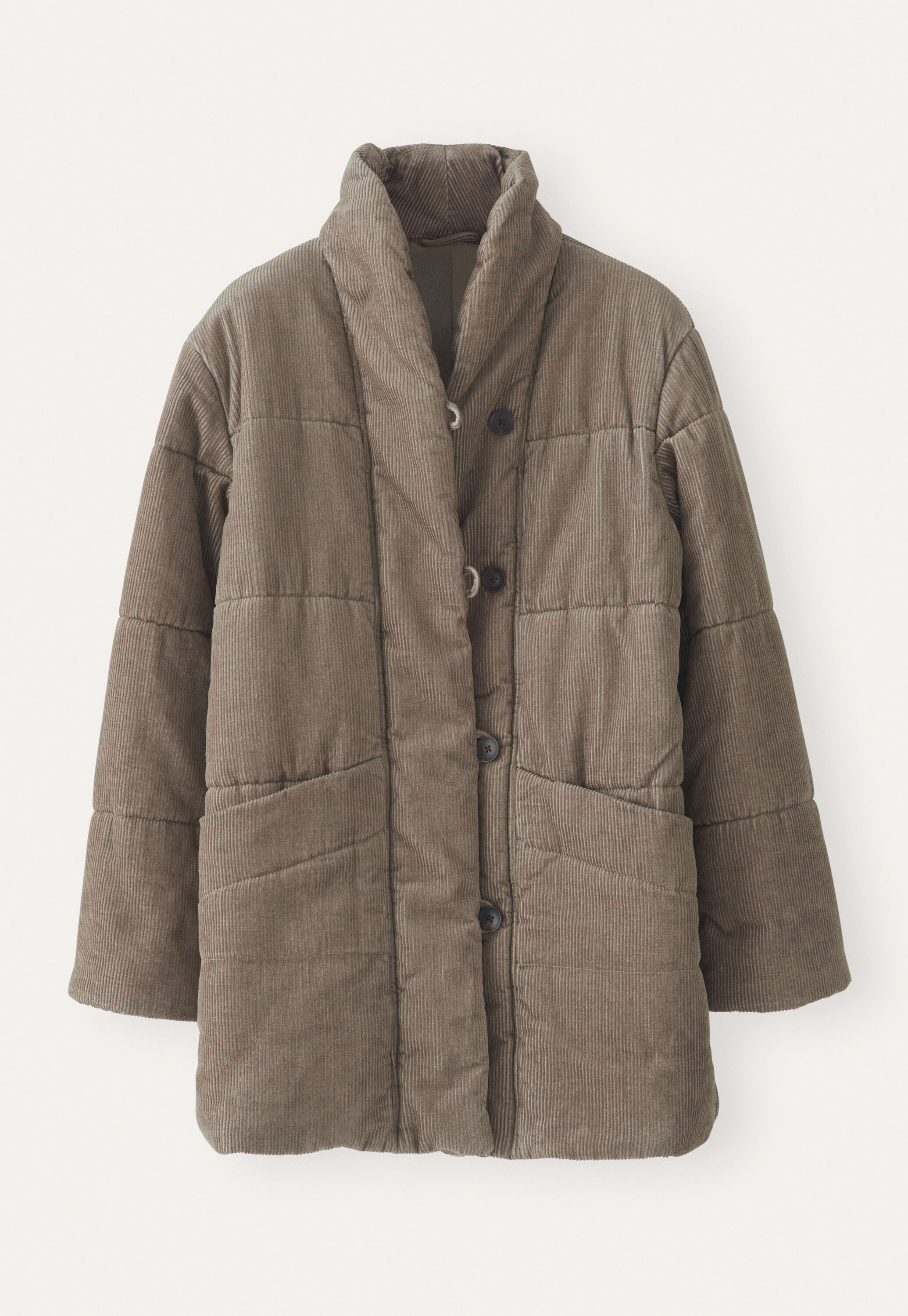 Padded shawl-collar coat, Soft mink, large