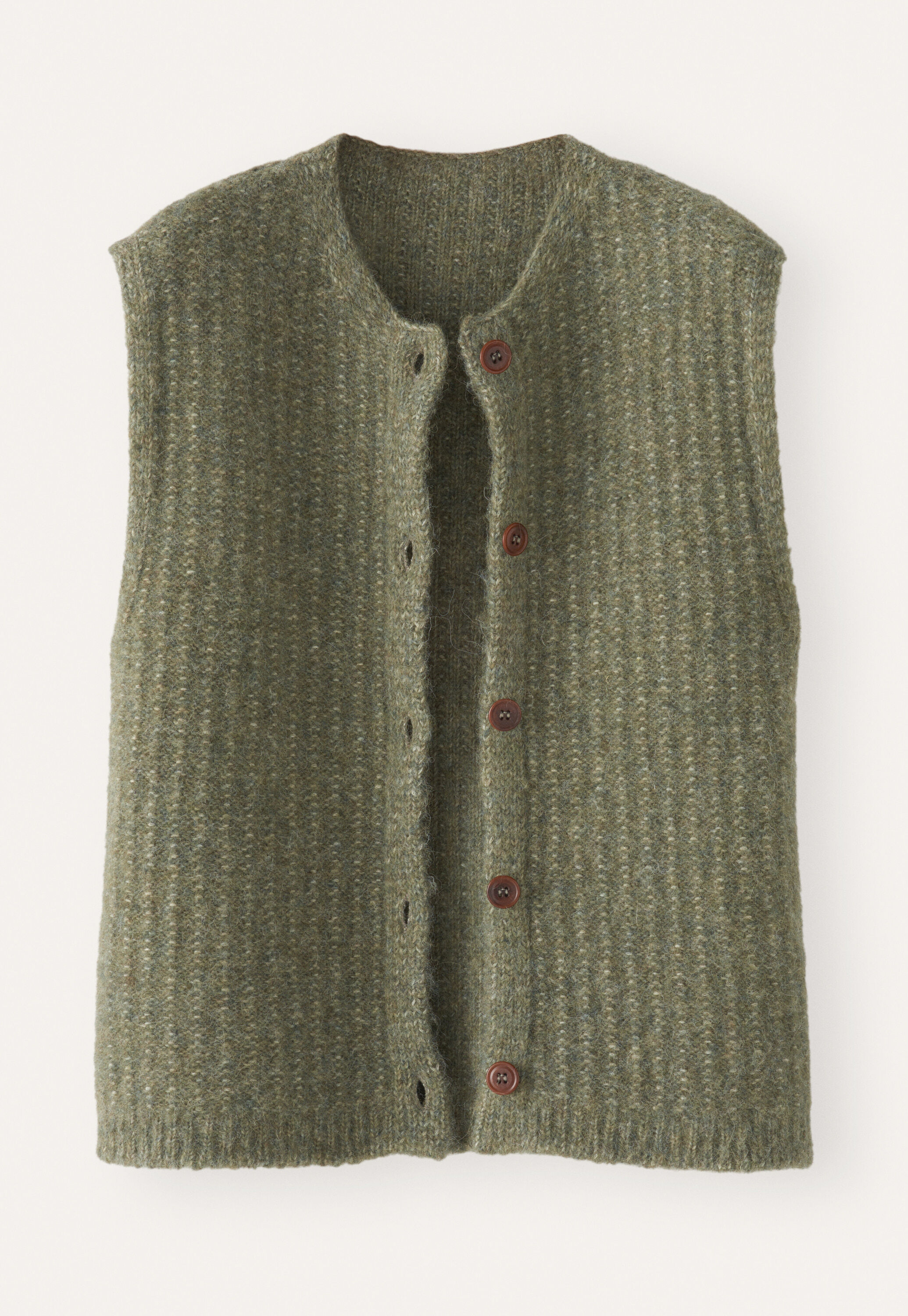 Sleeveless cardigan, Khaki, large