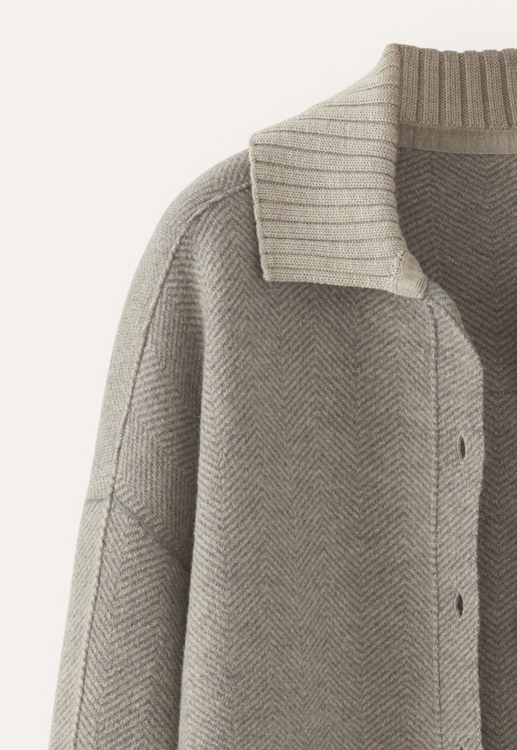 Herringbone coatigan, Taupe fawn, large