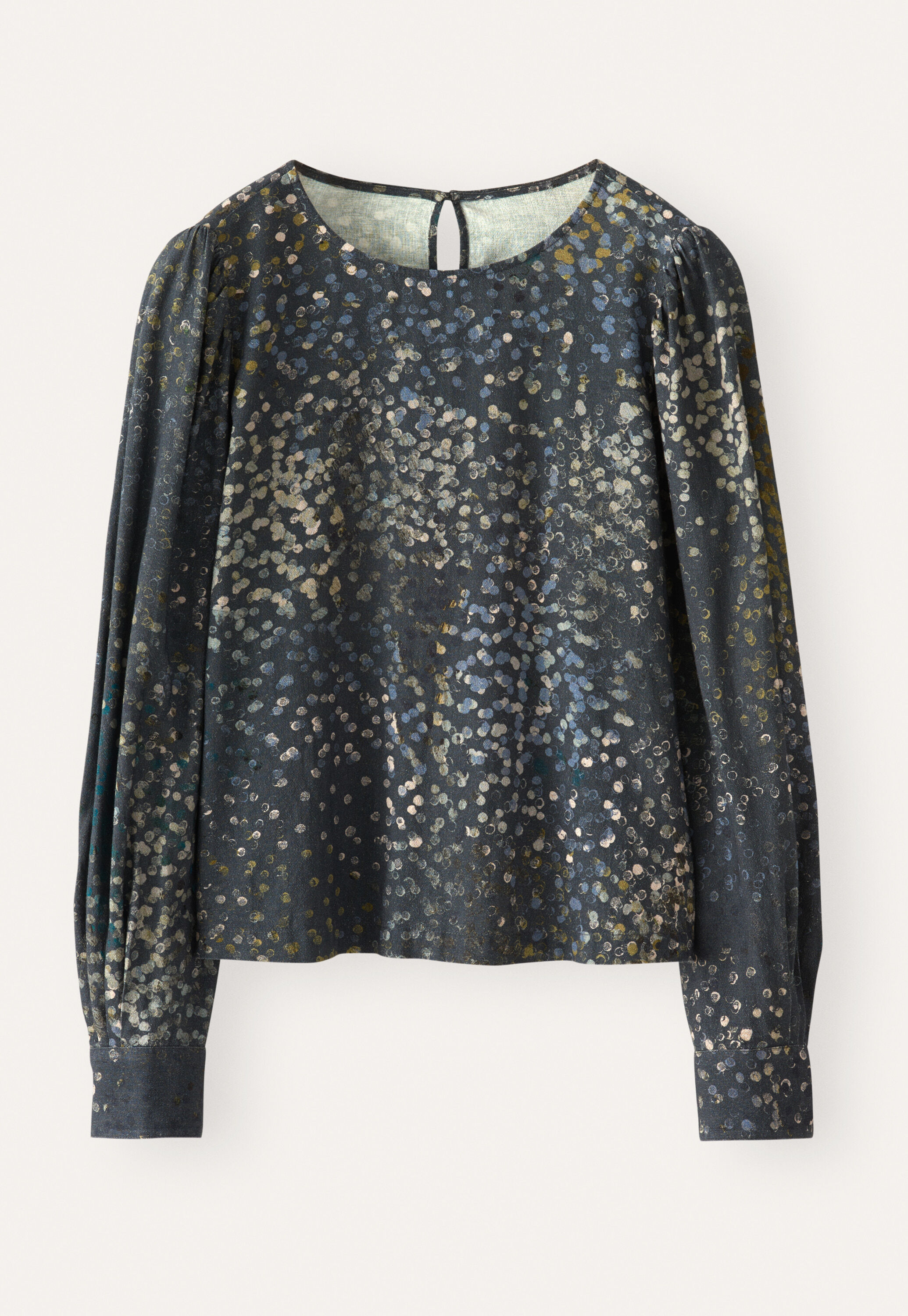 Printed blouse, Charcoal, large