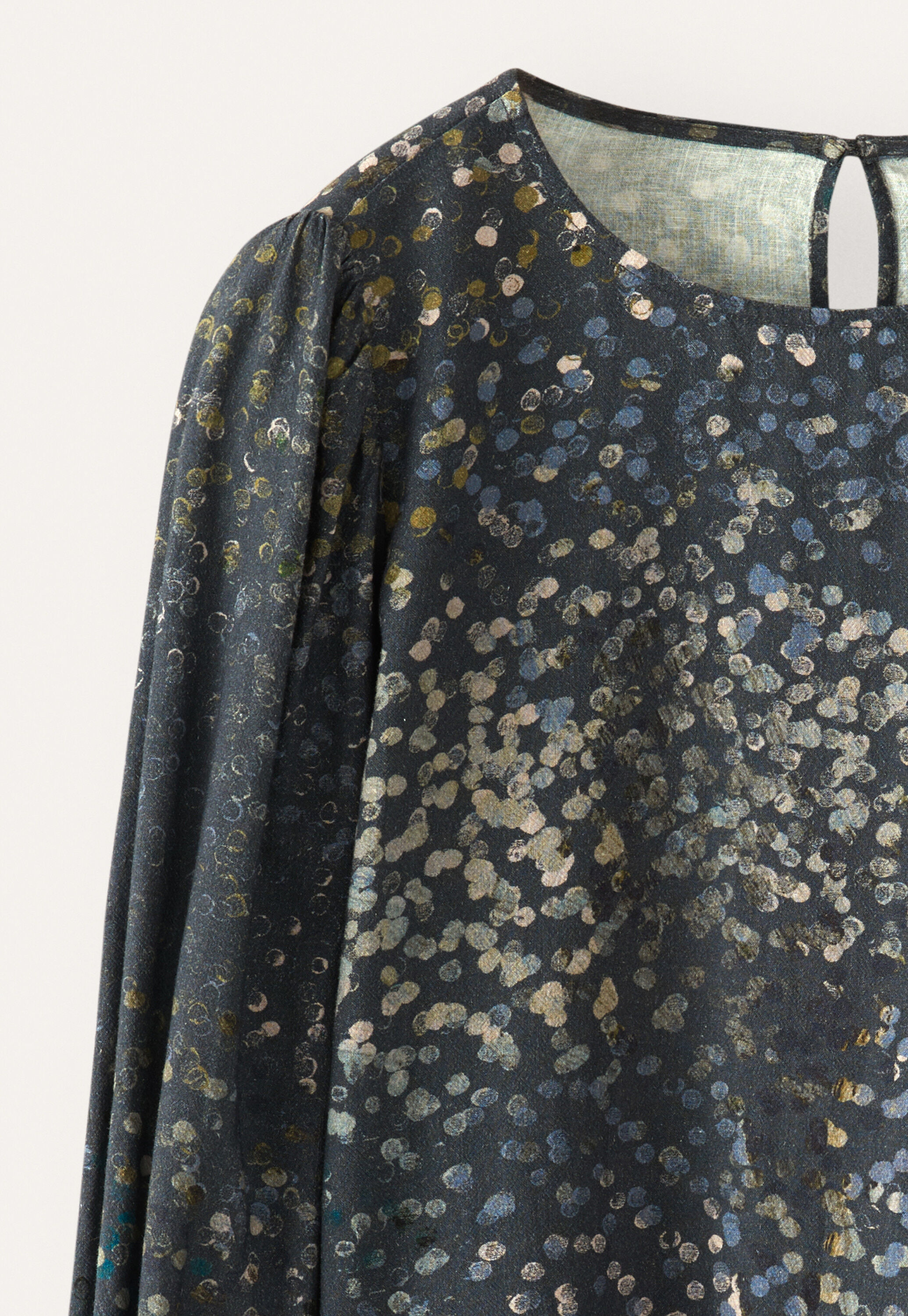 Printed blouse, Charcoal, large