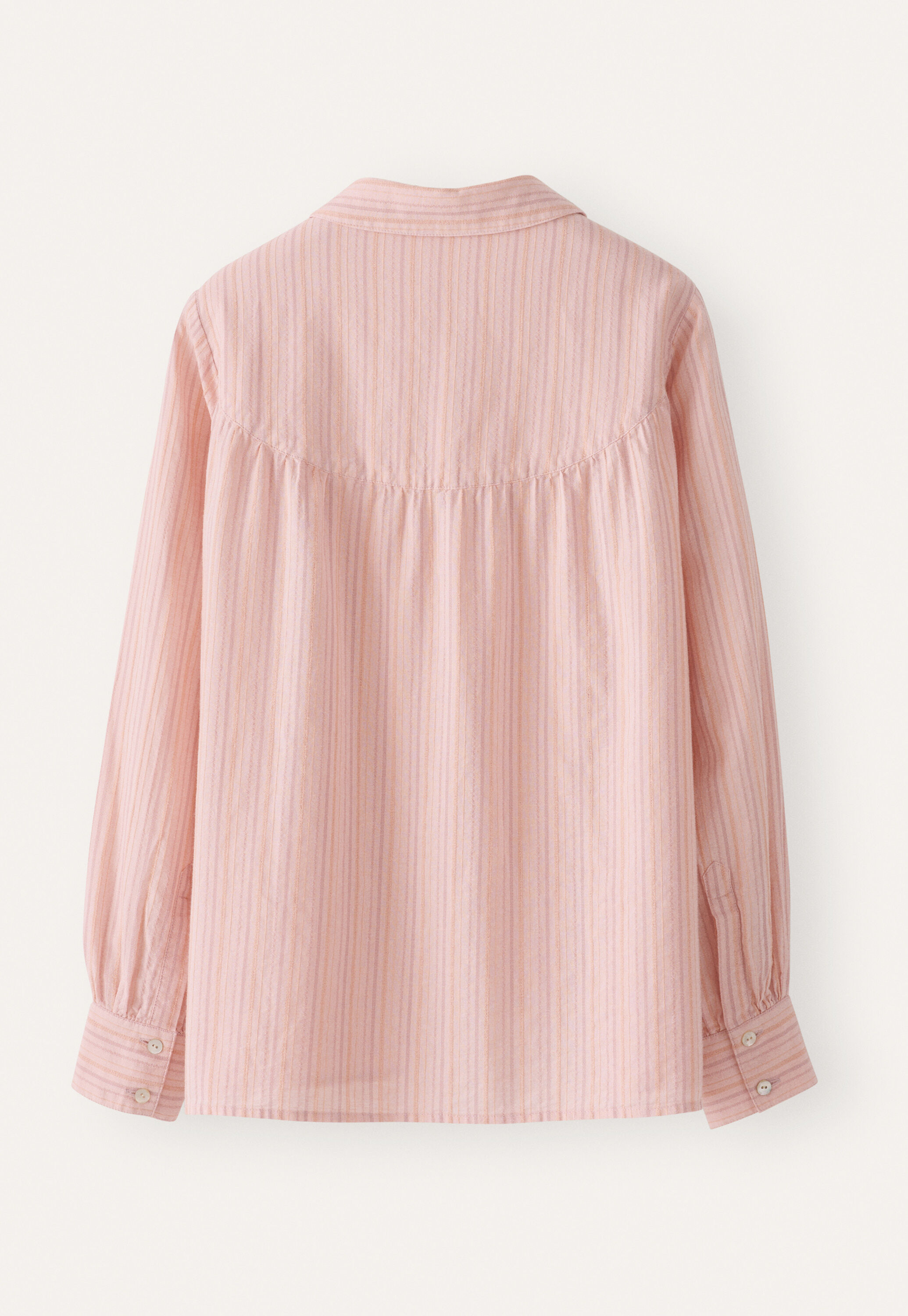 Striped blouse with gathers