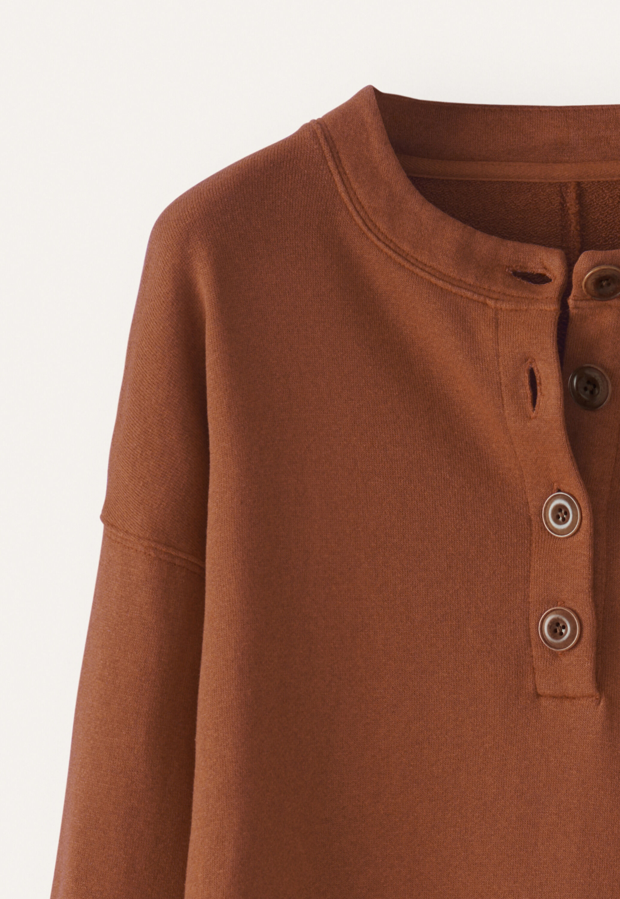 Button placket jersey top, Chilli rust, large