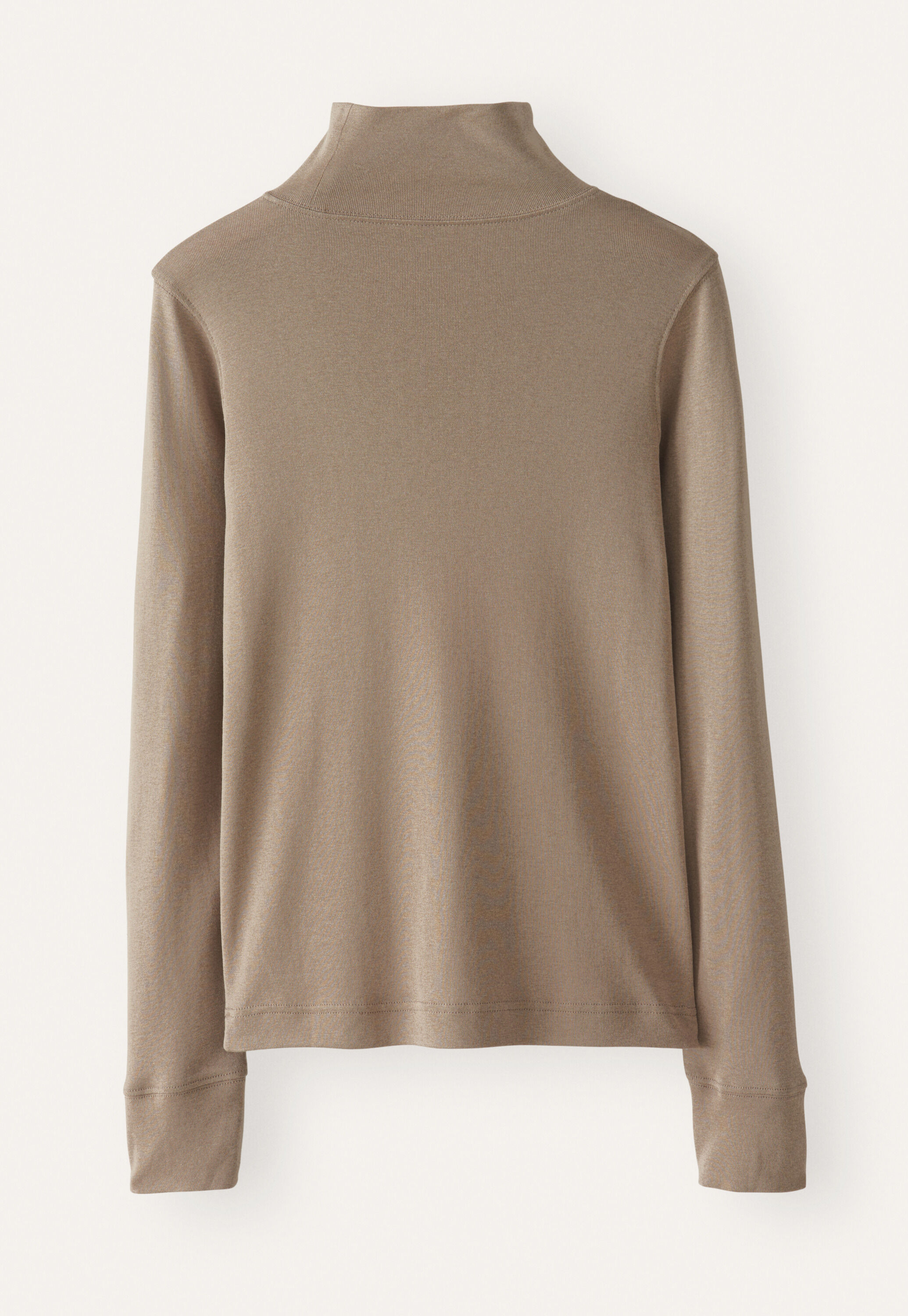 High-neck jersey top, Dark taupe, large