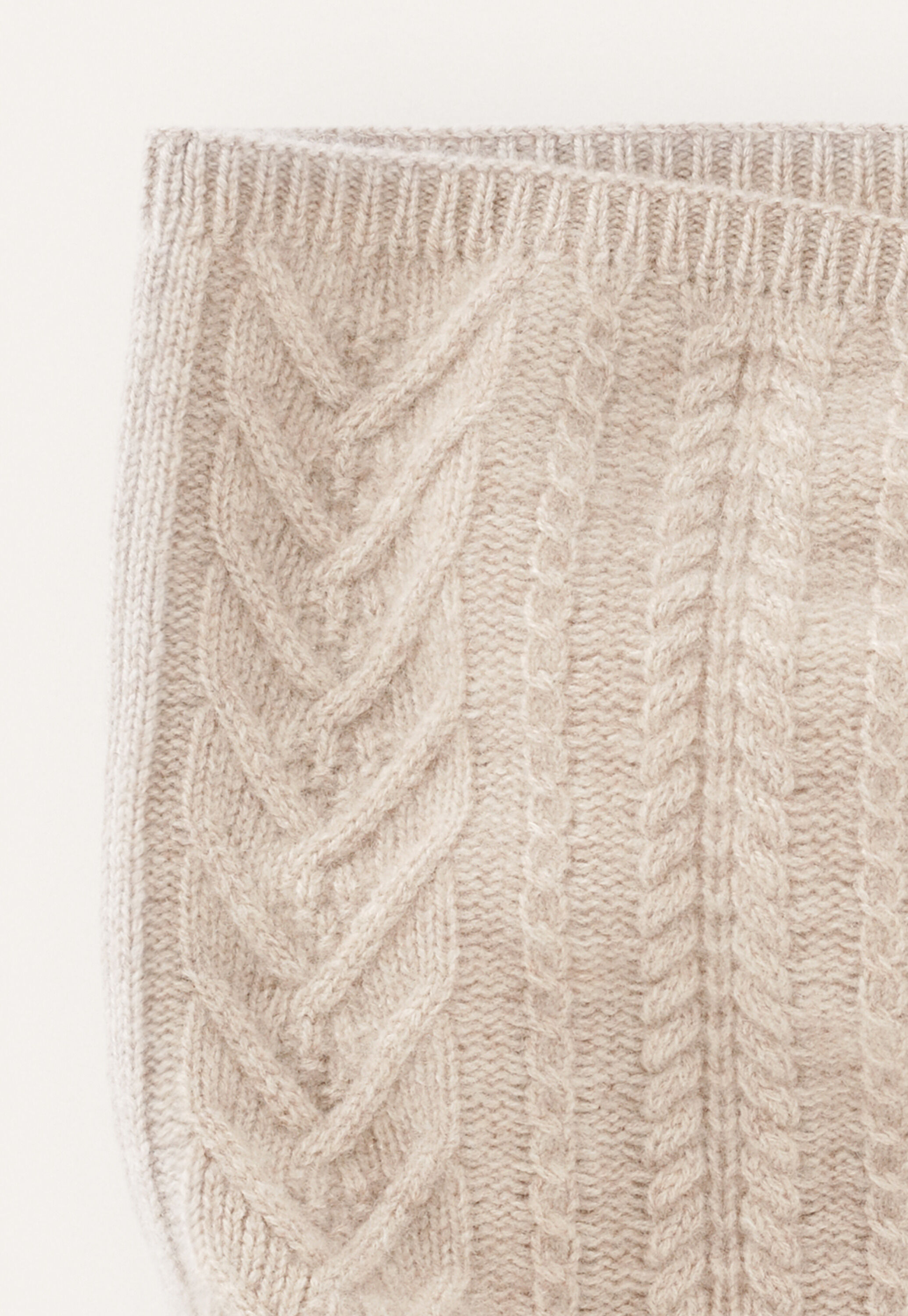 Cable snood, Ecru fawn, large