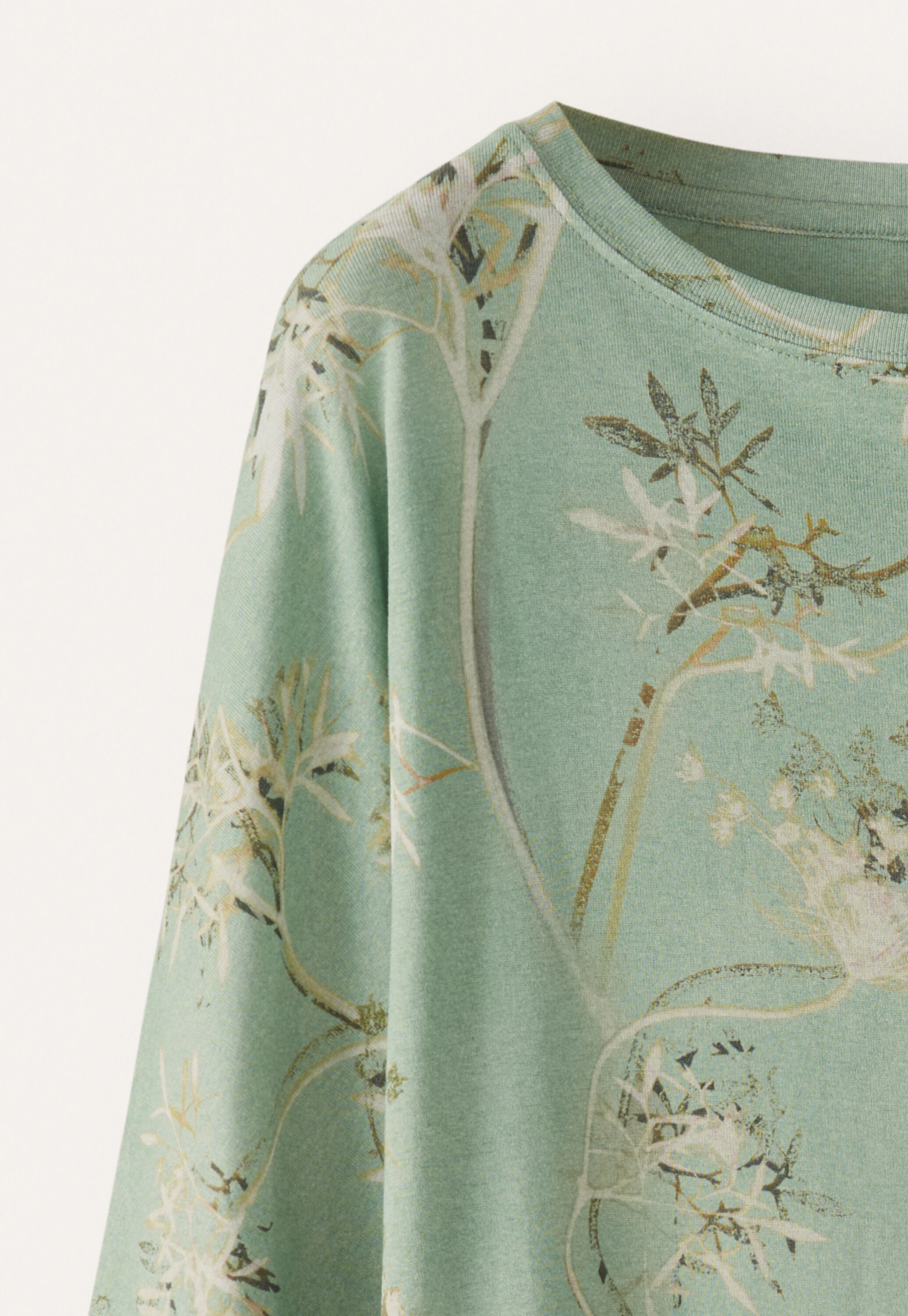 Printed jersey top, Soft aqua, large