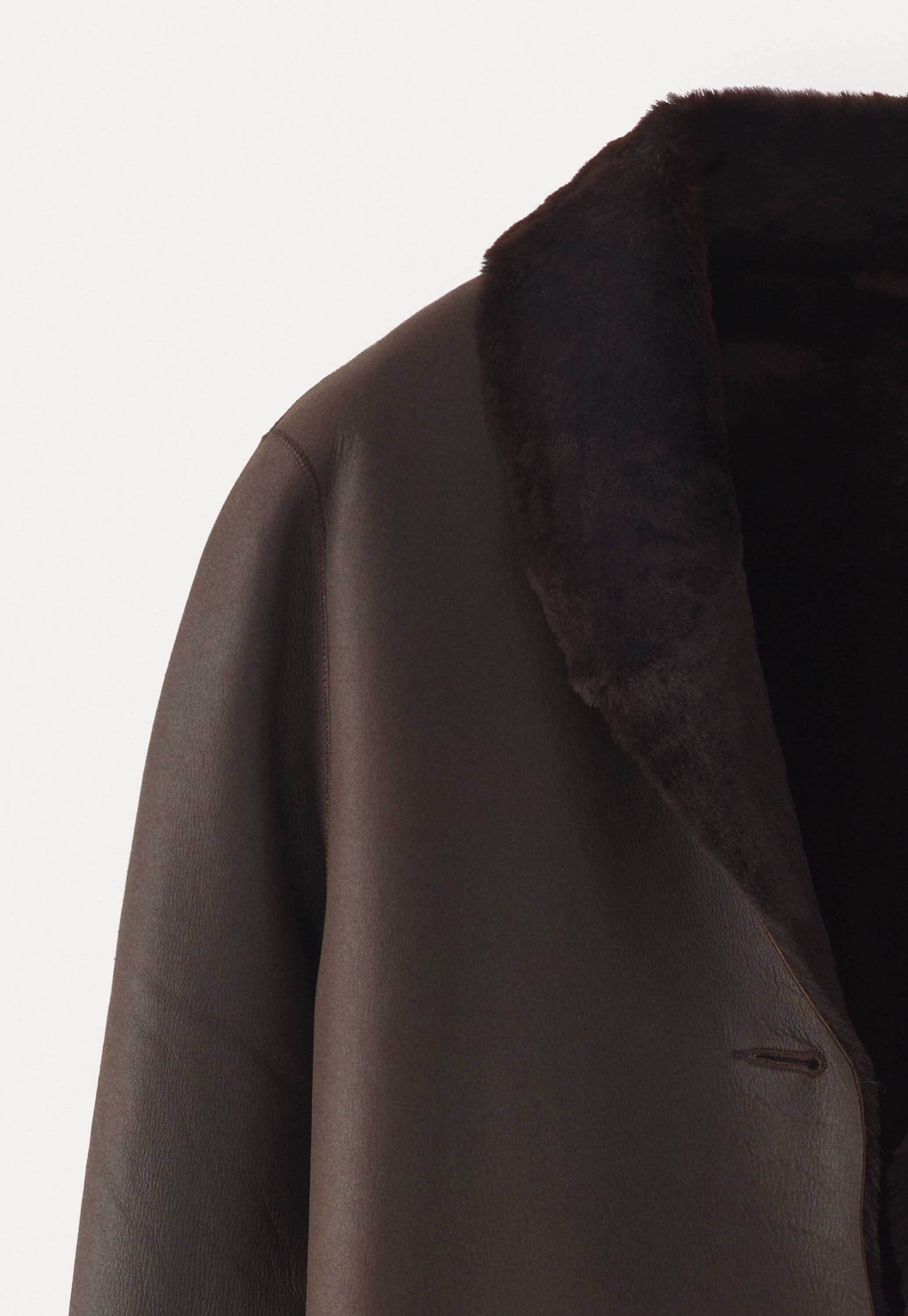 Reversible sheepskin coat, Chocolate, large
