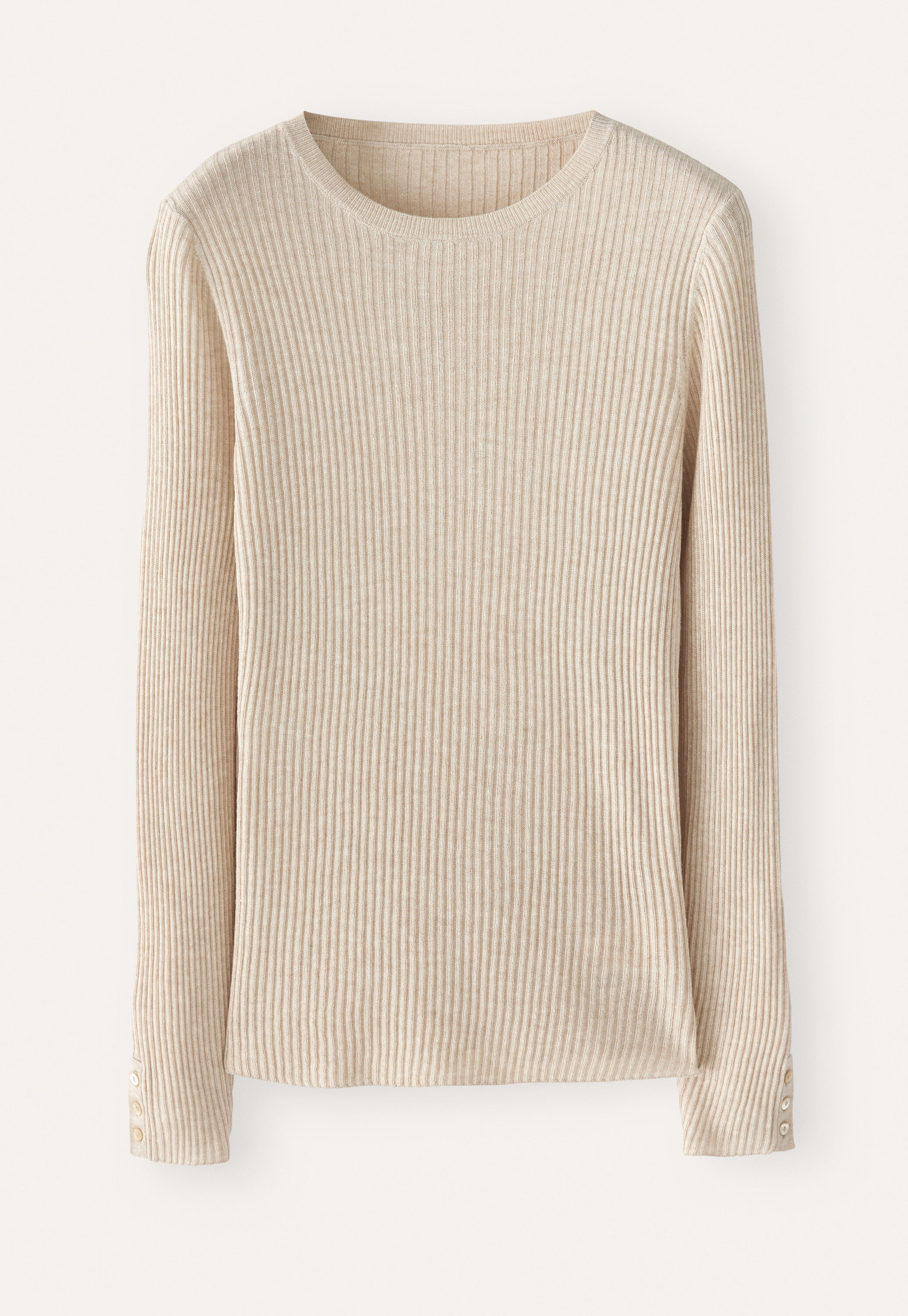 Ribbed sweater, Soft fawn, large