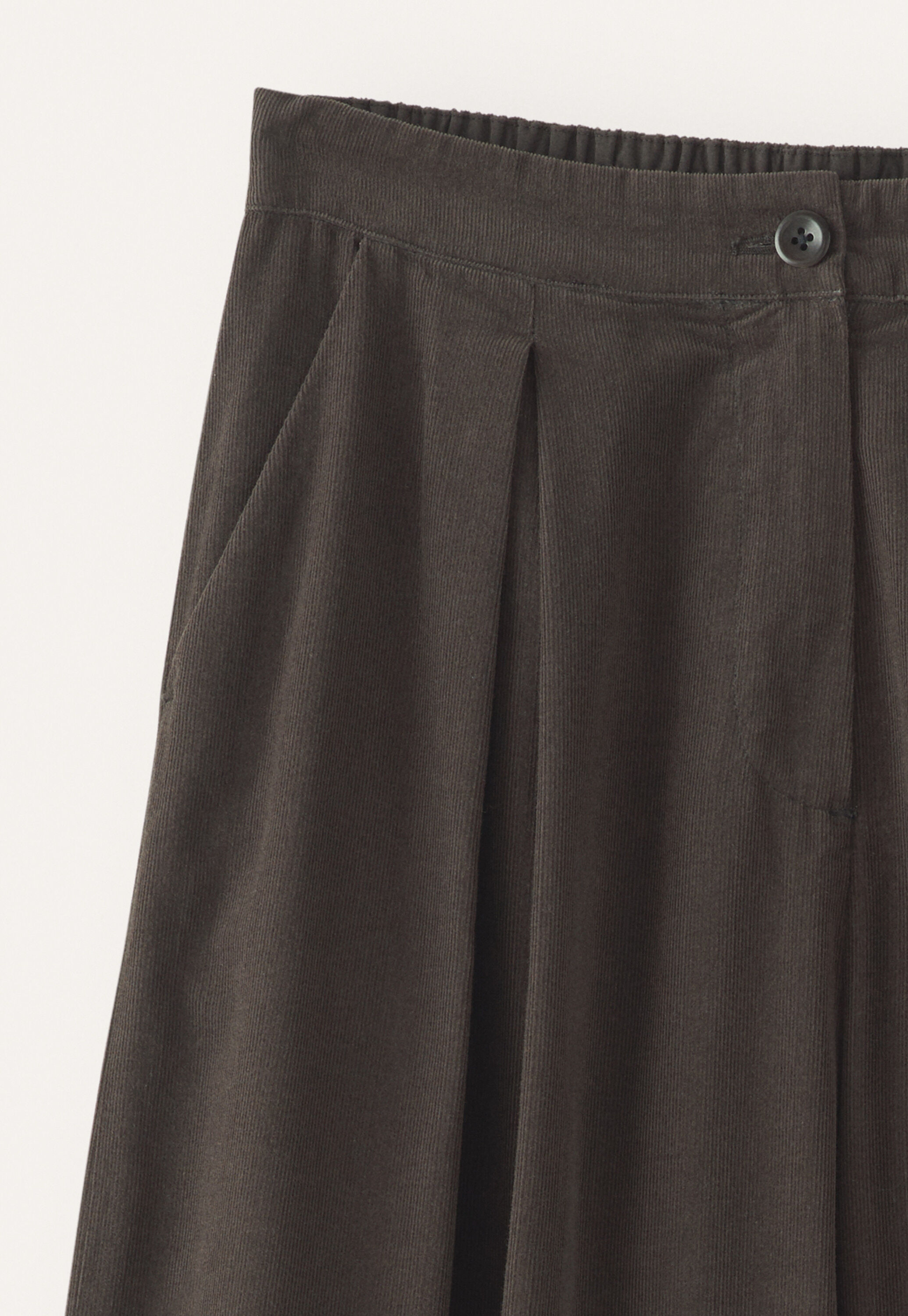 Fine cord wide-leg trousers