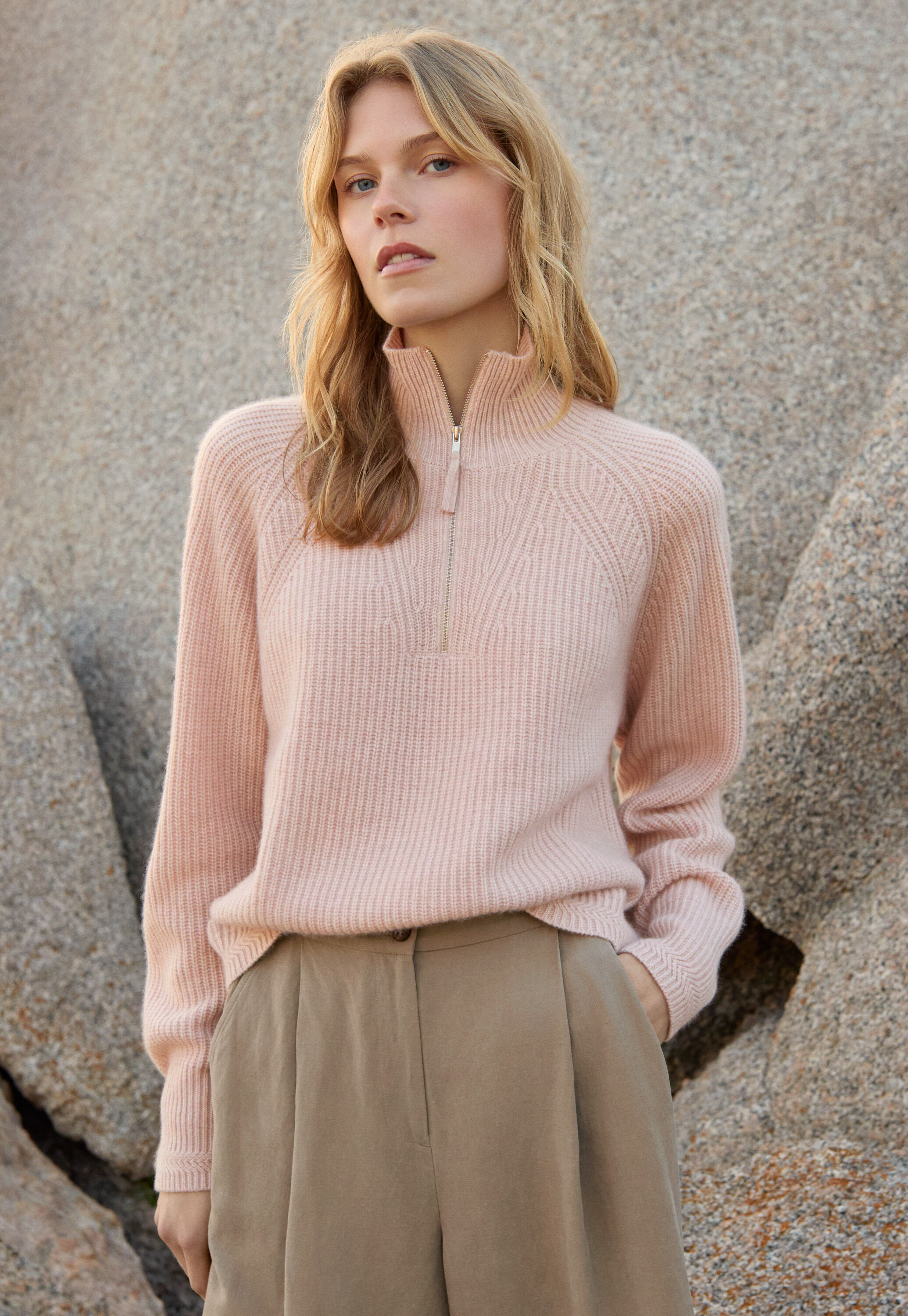 Zip-front sweater