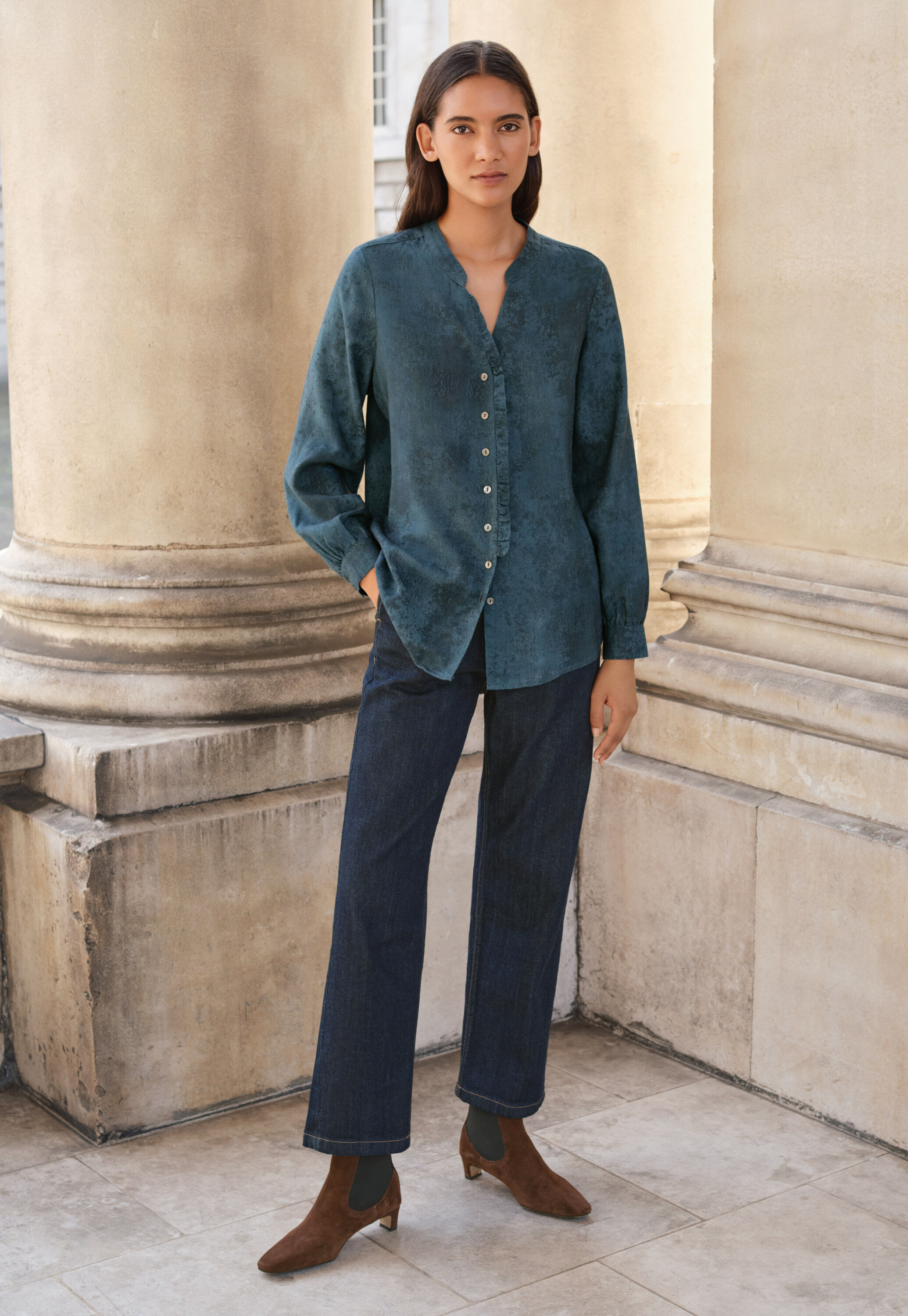 Frill front blouse