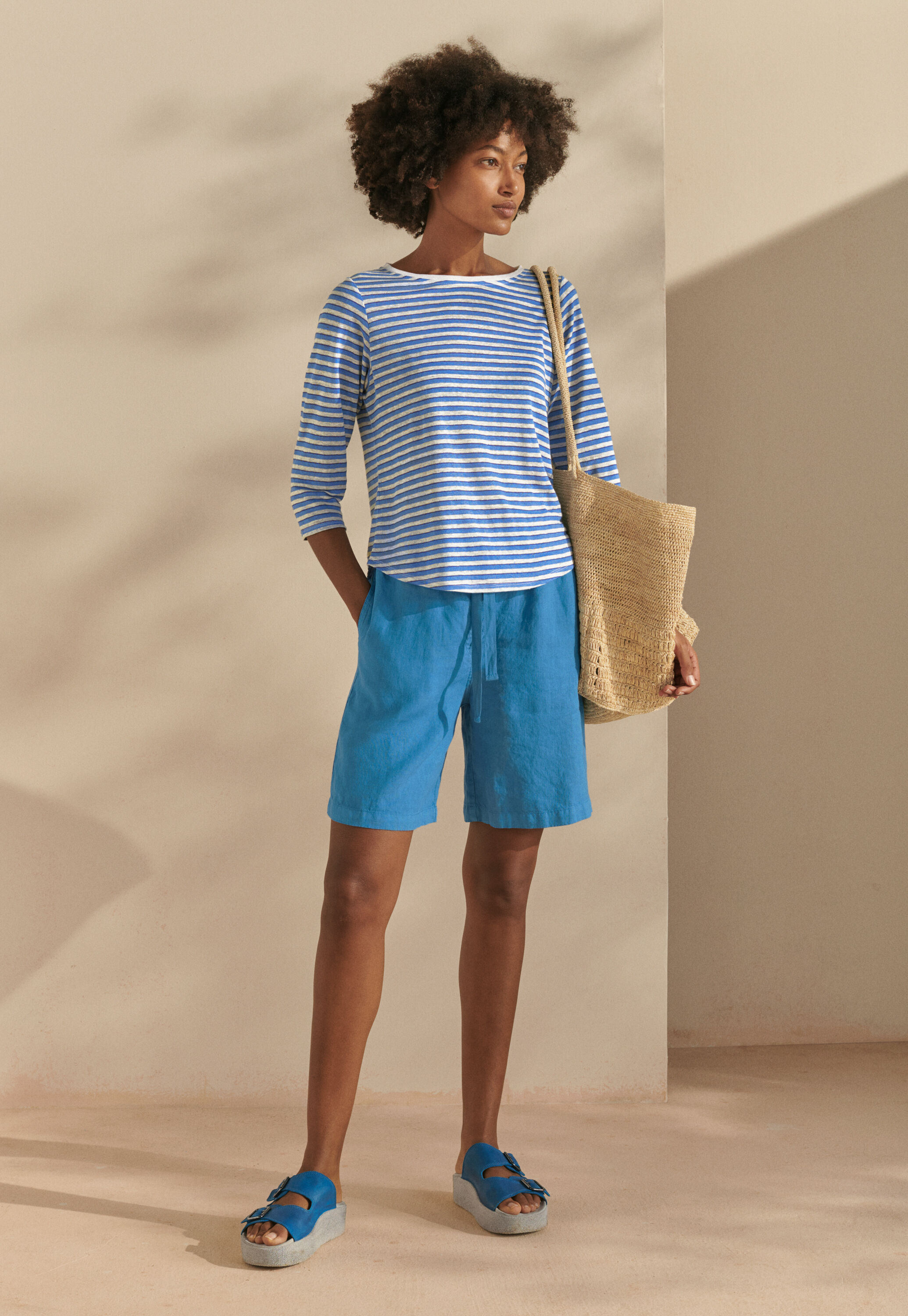 Striped jersey top