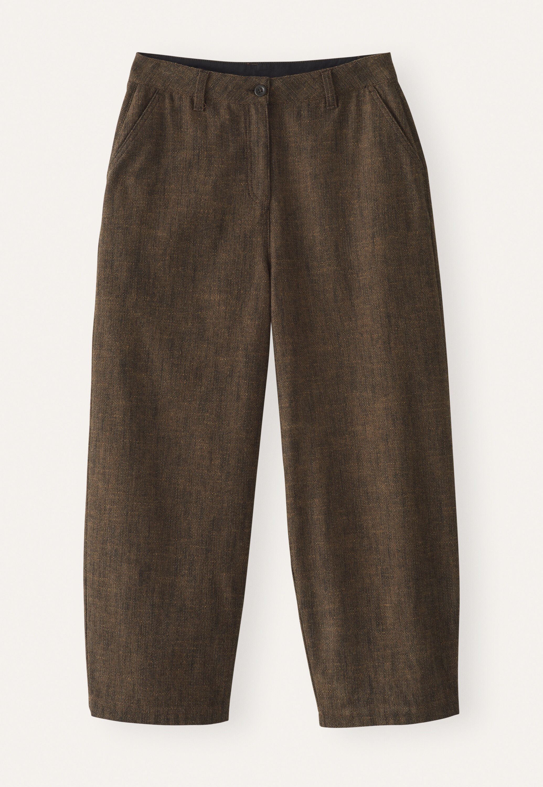 Barrel leg trousers