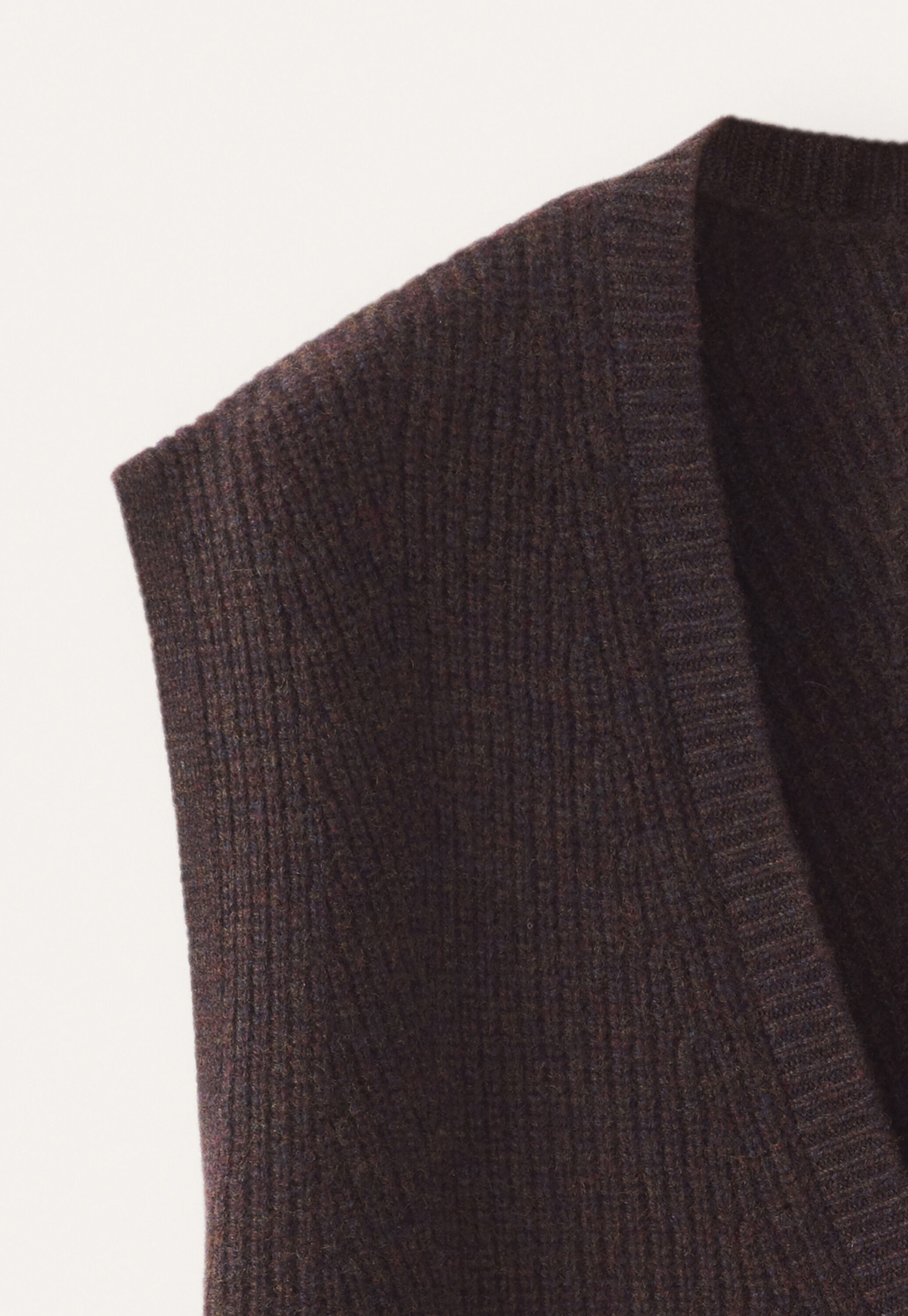 Sleeveless ribbed cardigan, Dark aubergine, large